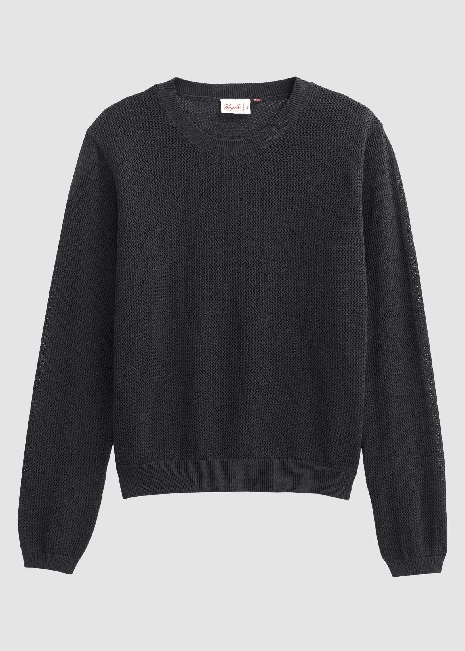 Lochstrick-Pullover Schwarz Lochstrick-Pullover Schwarz