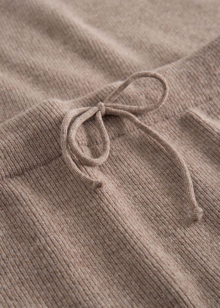 Wool Midth Lengt Rib Knit Skirt