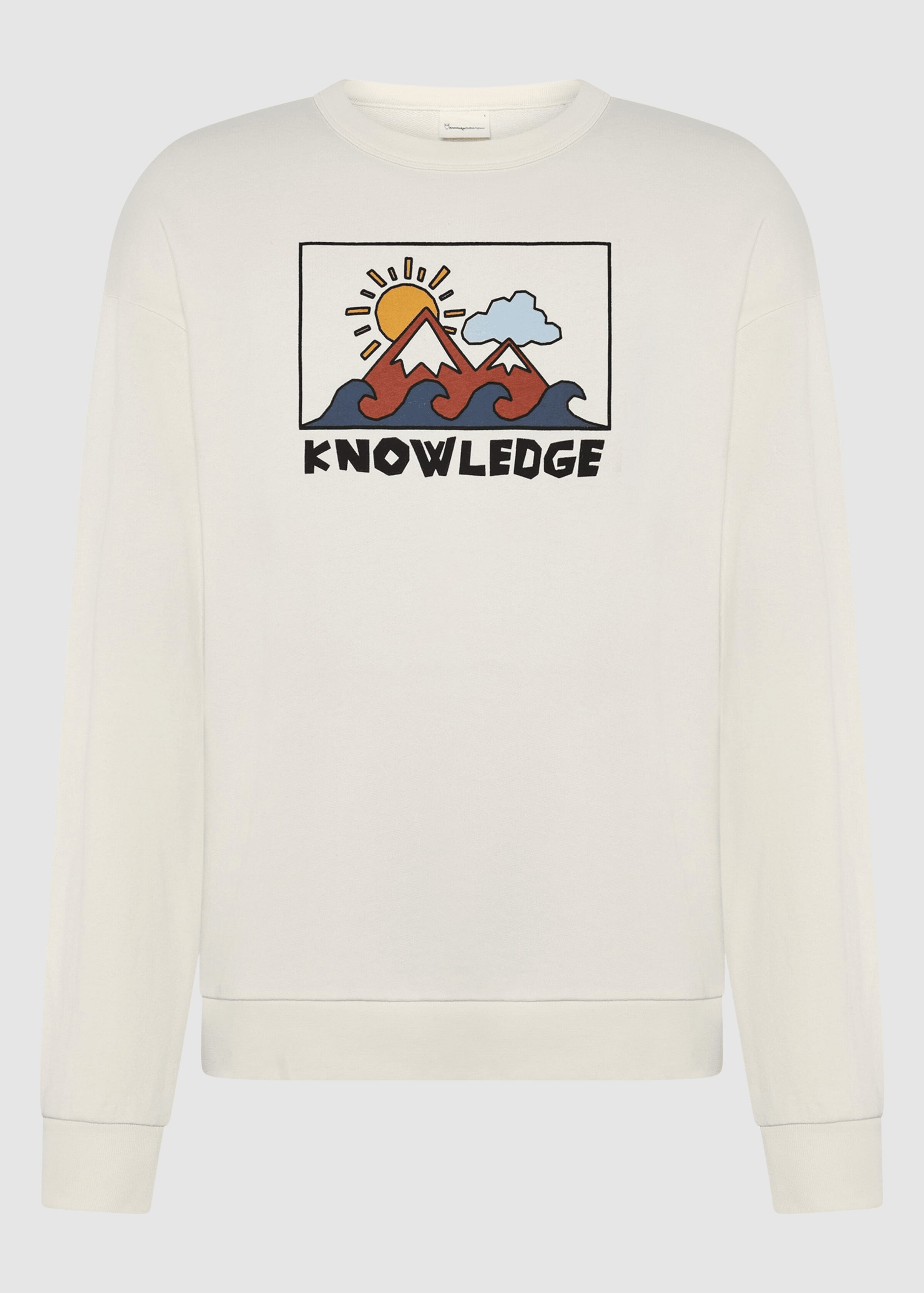 Relaxed Printed Crew Neck Egret