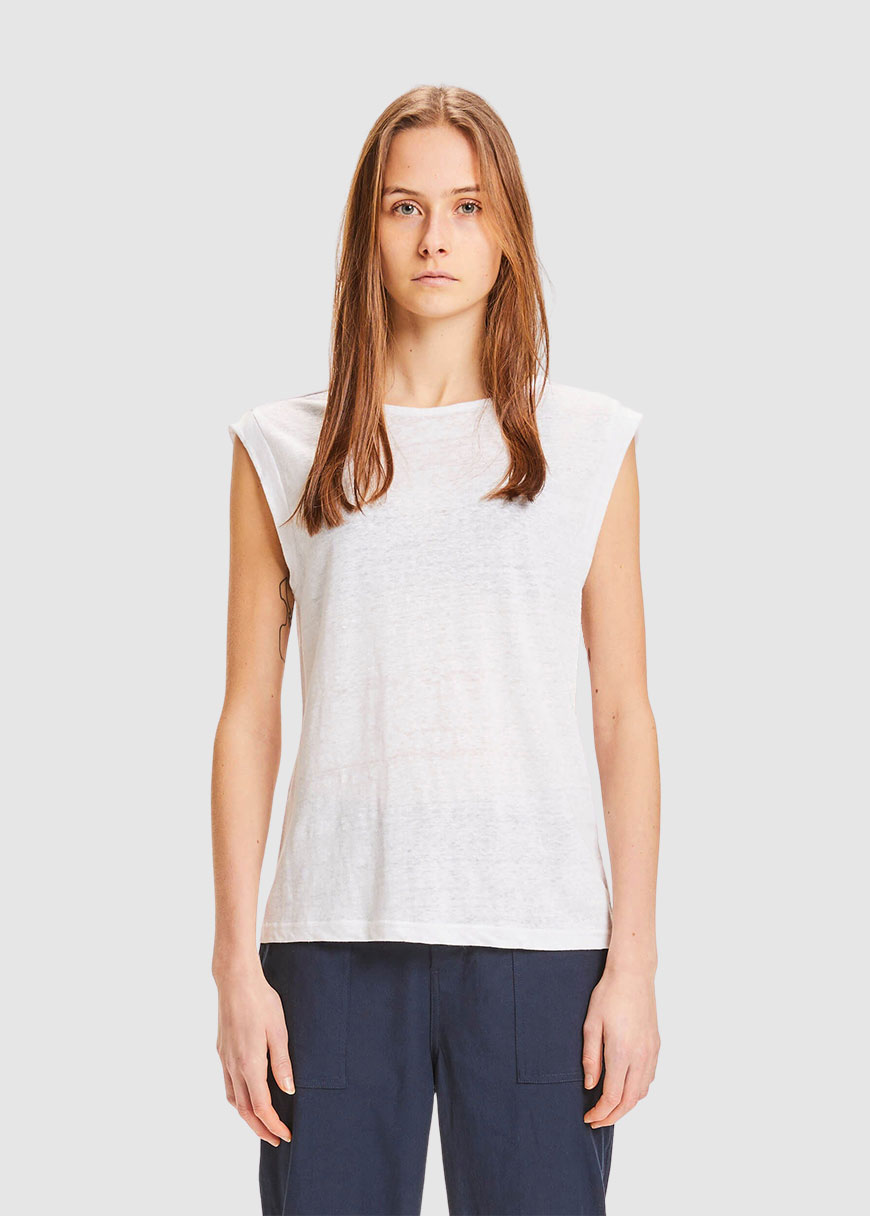 Violet Loose Fold Up Linen Tee Violet Loose Fold Up Linen Tee