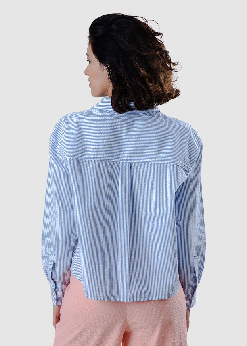 Seersucker New Boxy Blouse