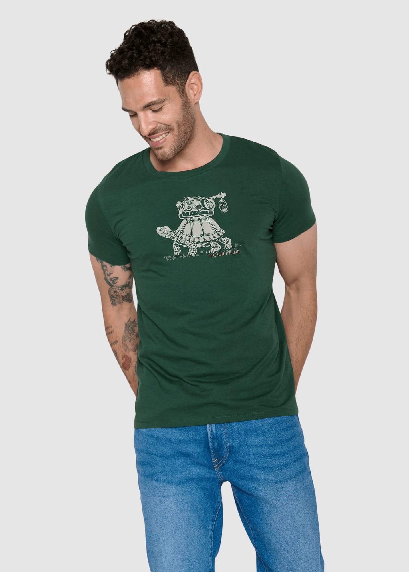 Turtle Walk Guide T-Shirt Bottle Green Turtle Walk Guide T-Shirt Bottle Green