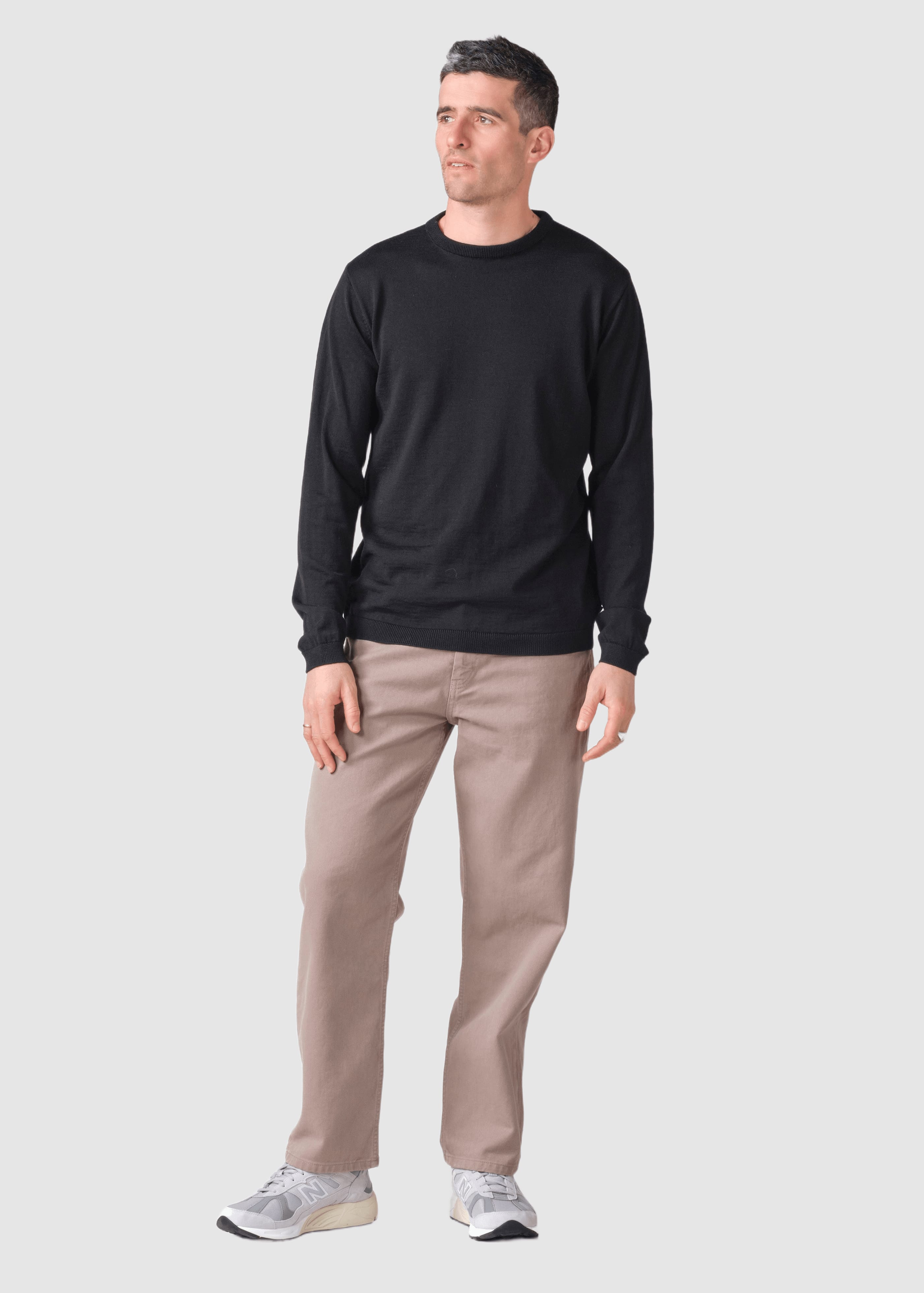 Mens Basic Merino Knit Black