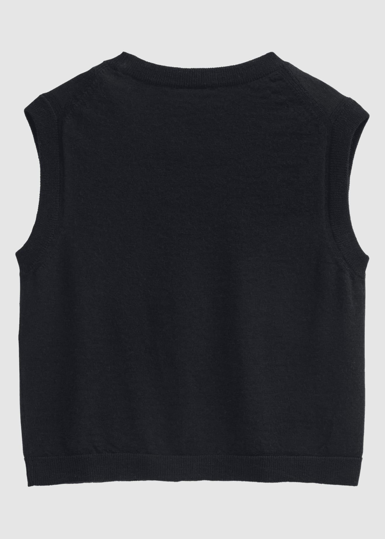 Merino Strick-Pullunder Schwarz