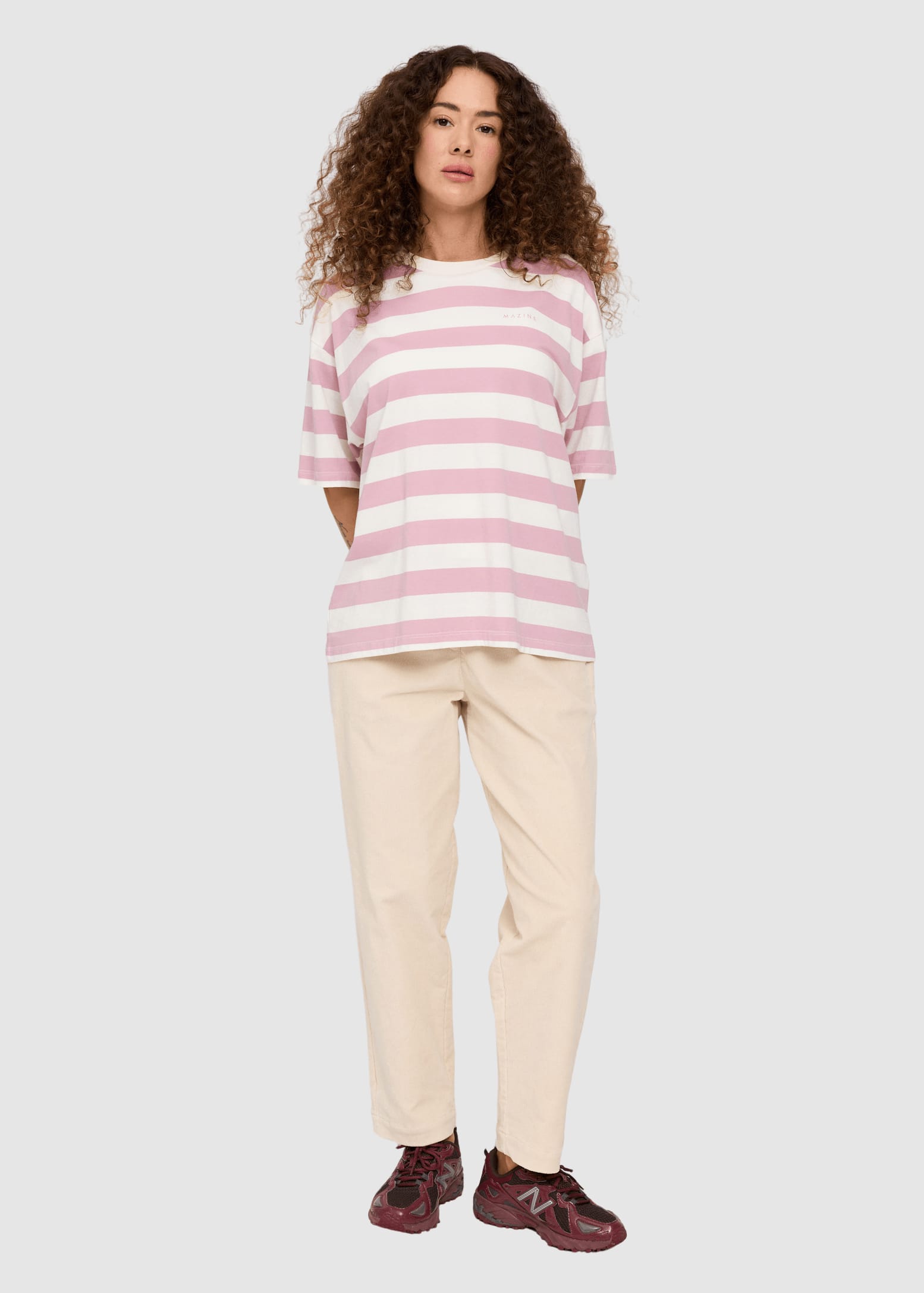 Bold Striped T-Shirt Orchid Offwhite Bold Striped T-Shirt Orchid Offwhite