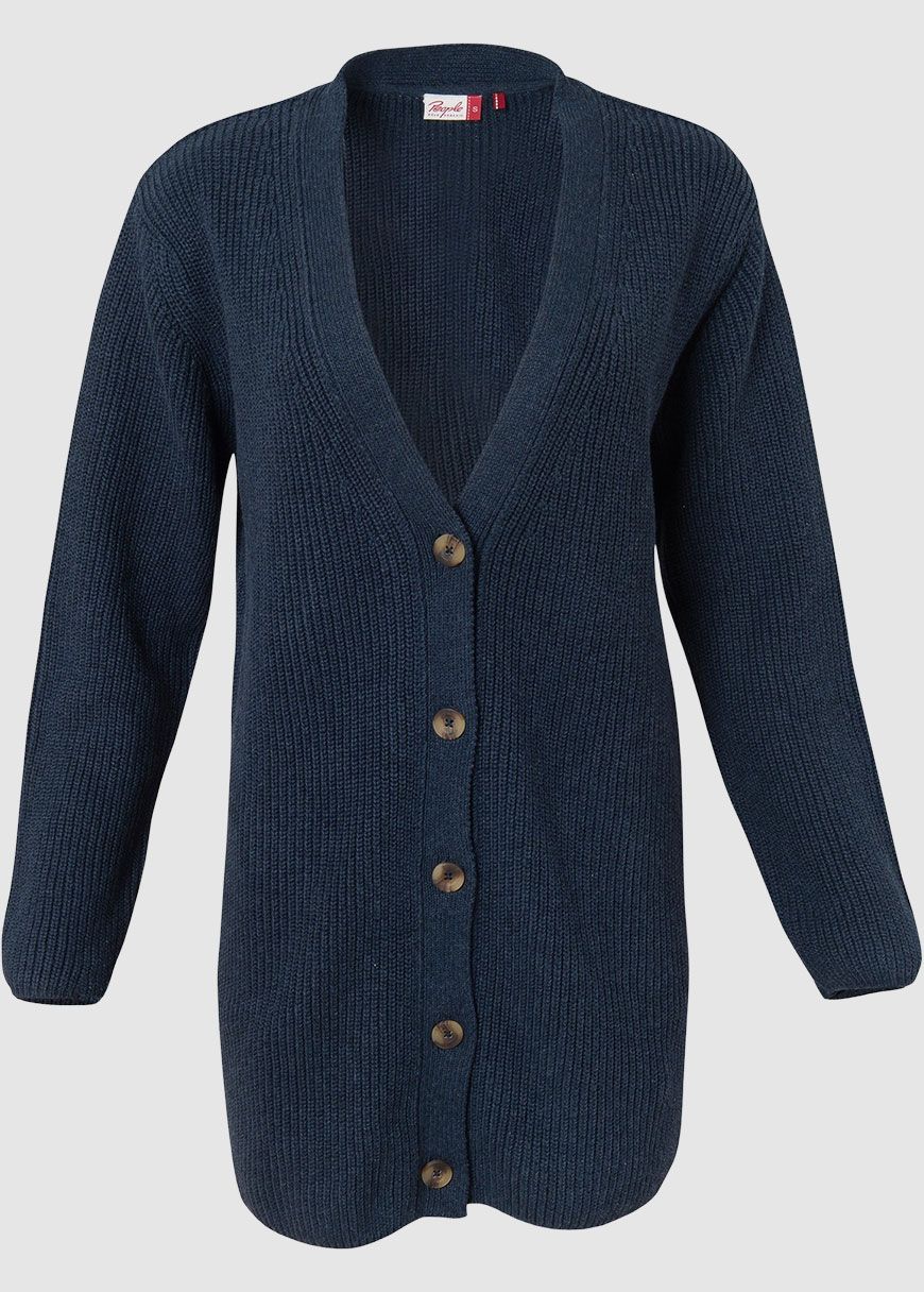 Rippstrick Strickjacke Lang