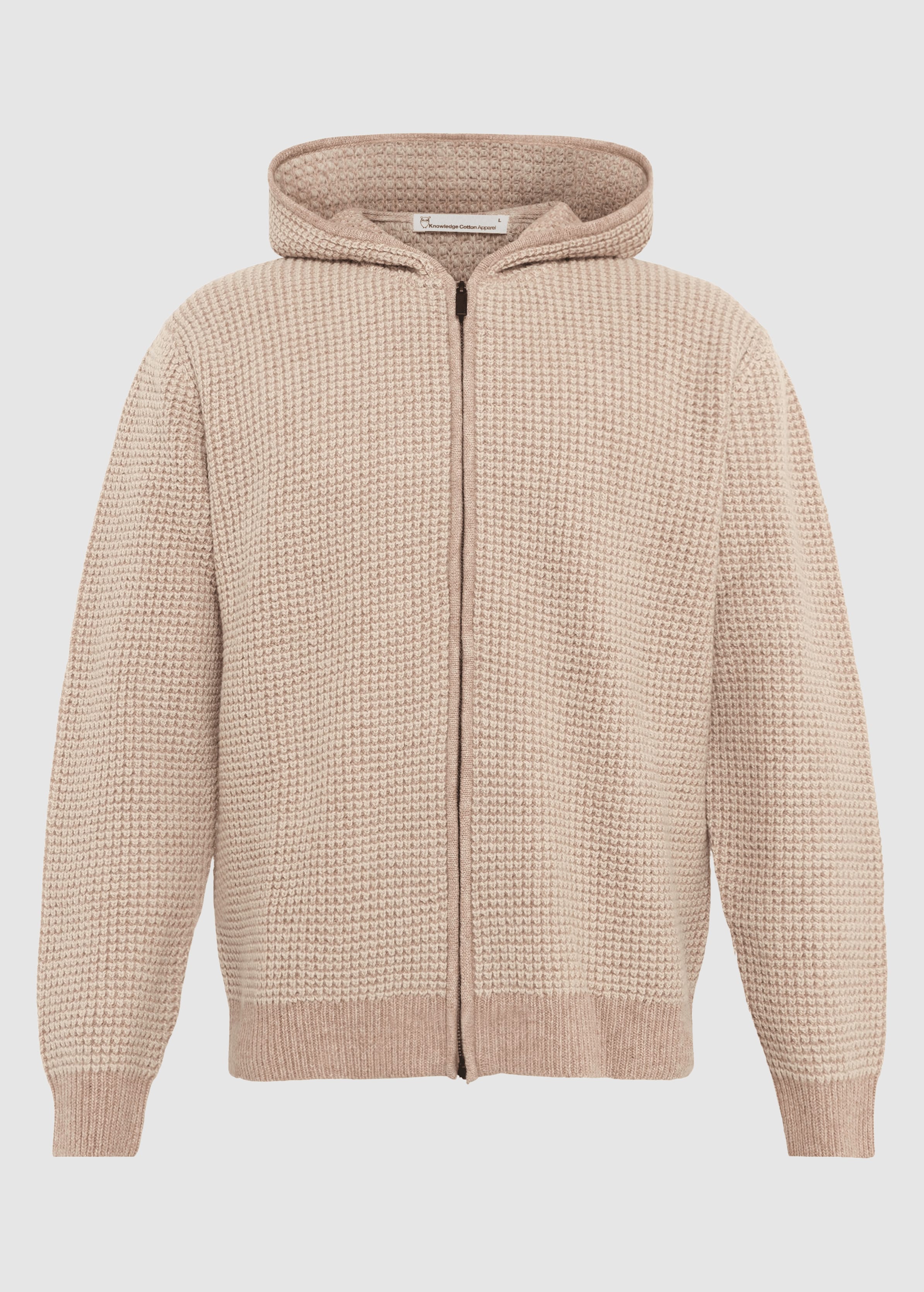 Lambswool Zip Hoodie Kelp Melange