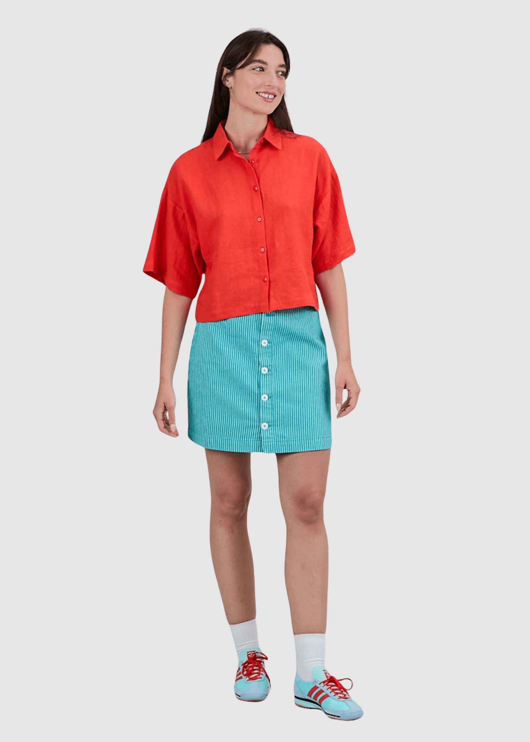 Boxy Squared Blouse Coral Boxy Squared Blouse Coral