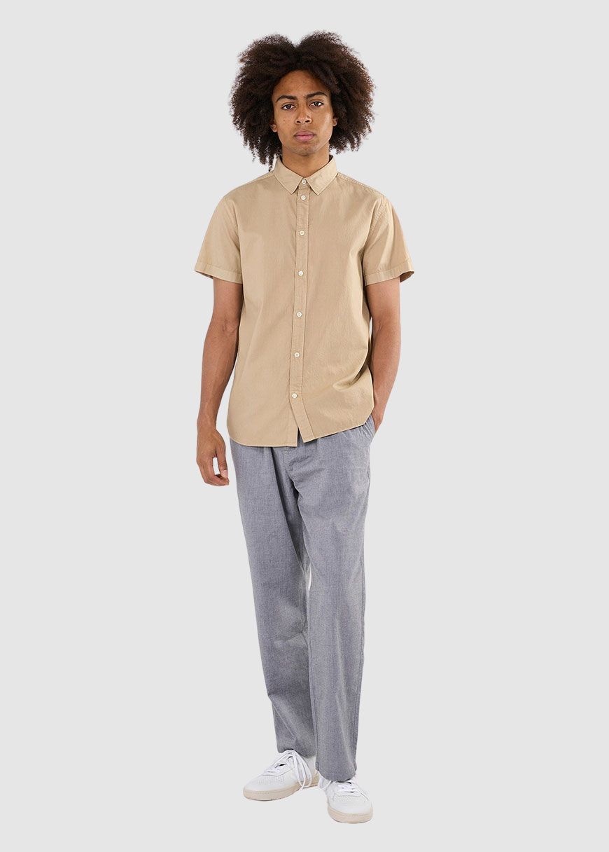 Costume Fit Cord Look Short Sleeve Shirt