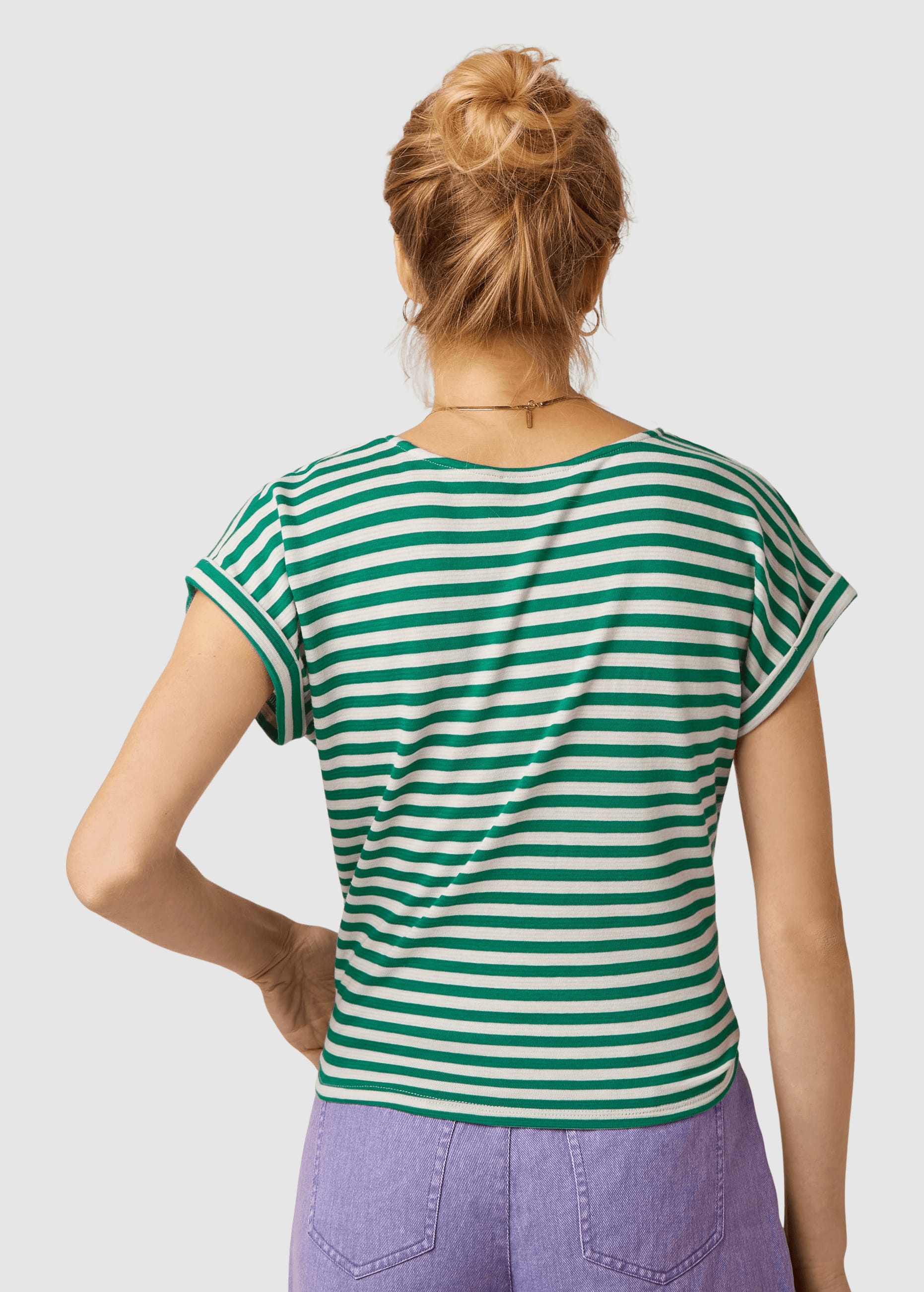 Aria Knot Shirt Chopito Stripe Ultra Green Aria Knot Shirt Chopito Stripe Ultra Green