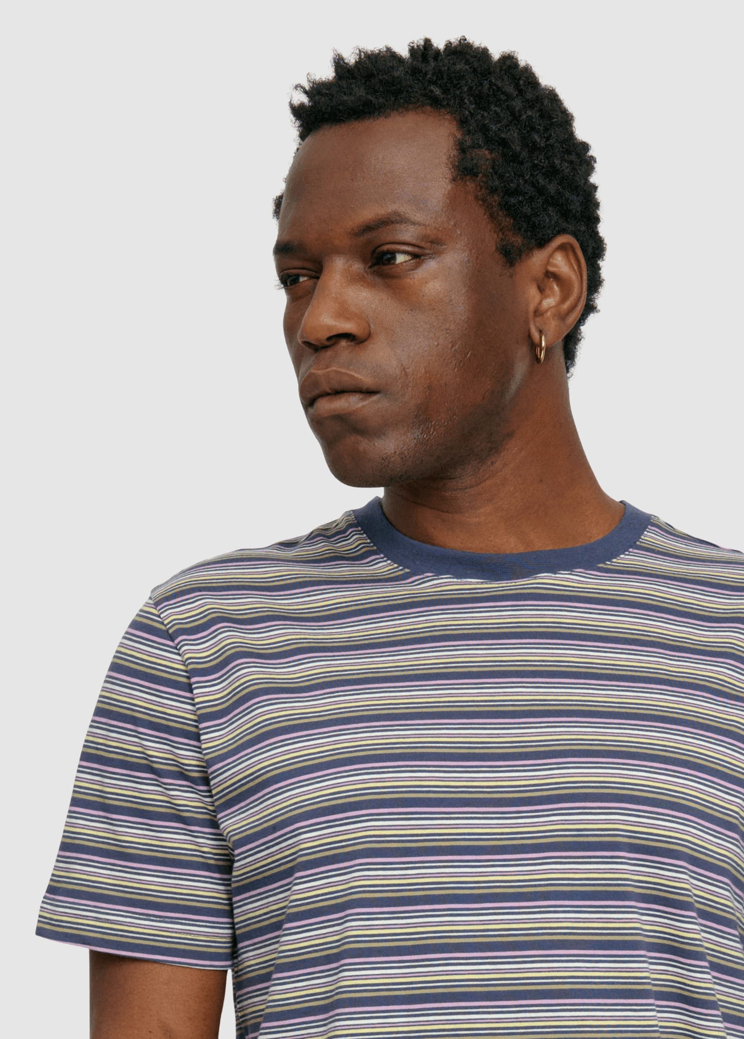 Retro Striped T-Shirt Blue Night Multicolor Retro Striped T-Shirt Blue Night Multicolor