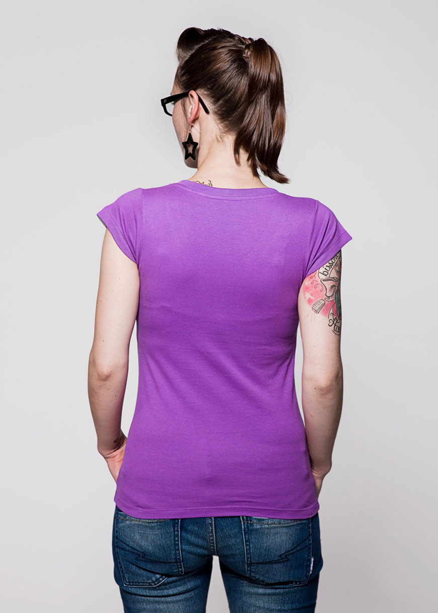 T-Shirt V-Ausschnitt Lila T-Shirt V-Ausschnitt Lila