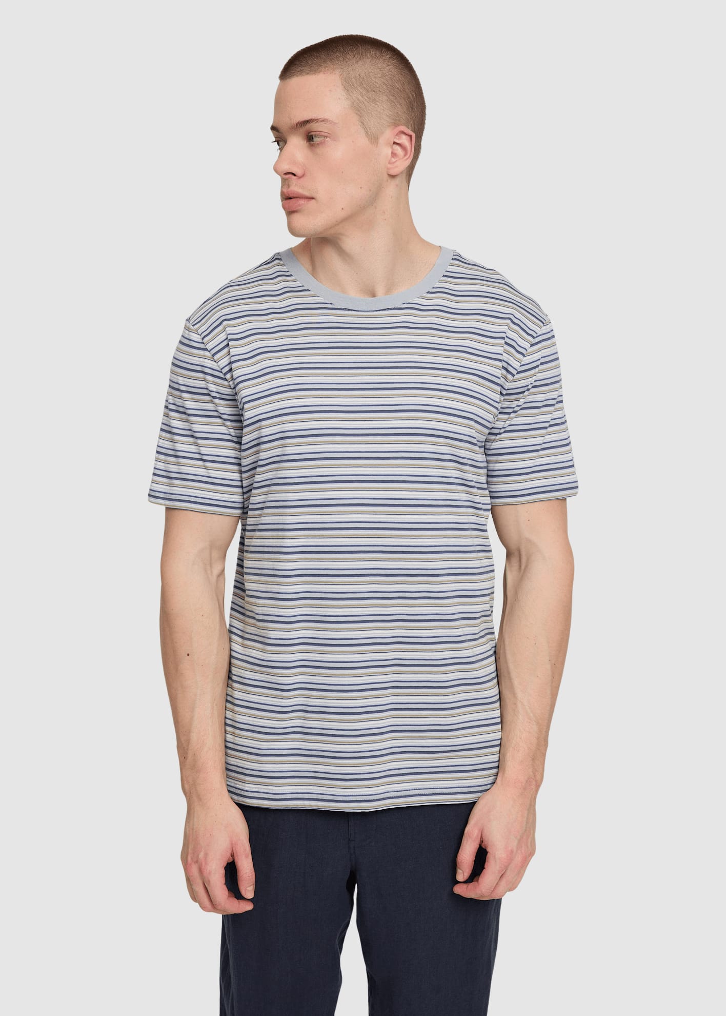 Retro Striped T-Shirt Ice Blue Multicolor Retro Striped T-Shirt Ice Blue Multicolor