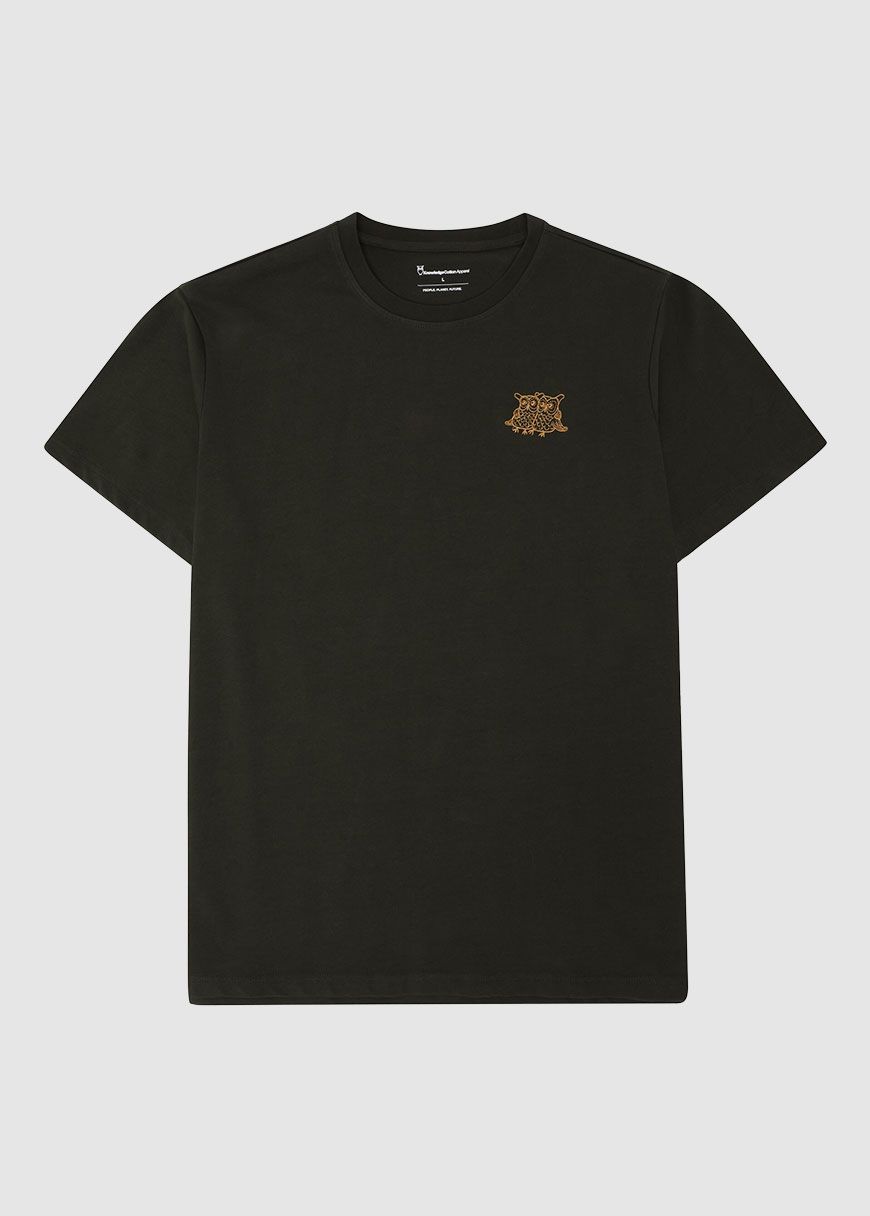 knowledge_cotton_apparel_chest_embroidery_t_shirt_AW_25_KCA_1010151_1090_Forrest_Night_2_cb97c21bcd Chest Embroidery T-Shirt