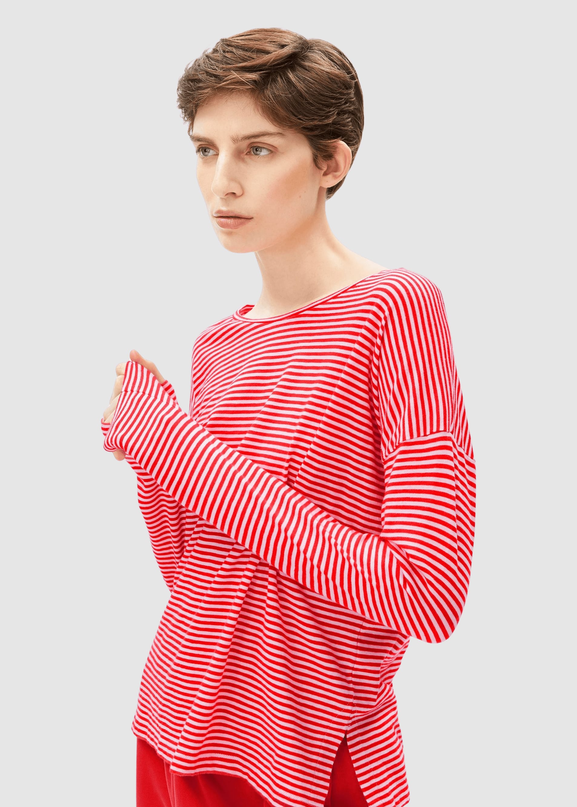 Xianaa Stripe Longsleeve Pink Mist-Mars Red