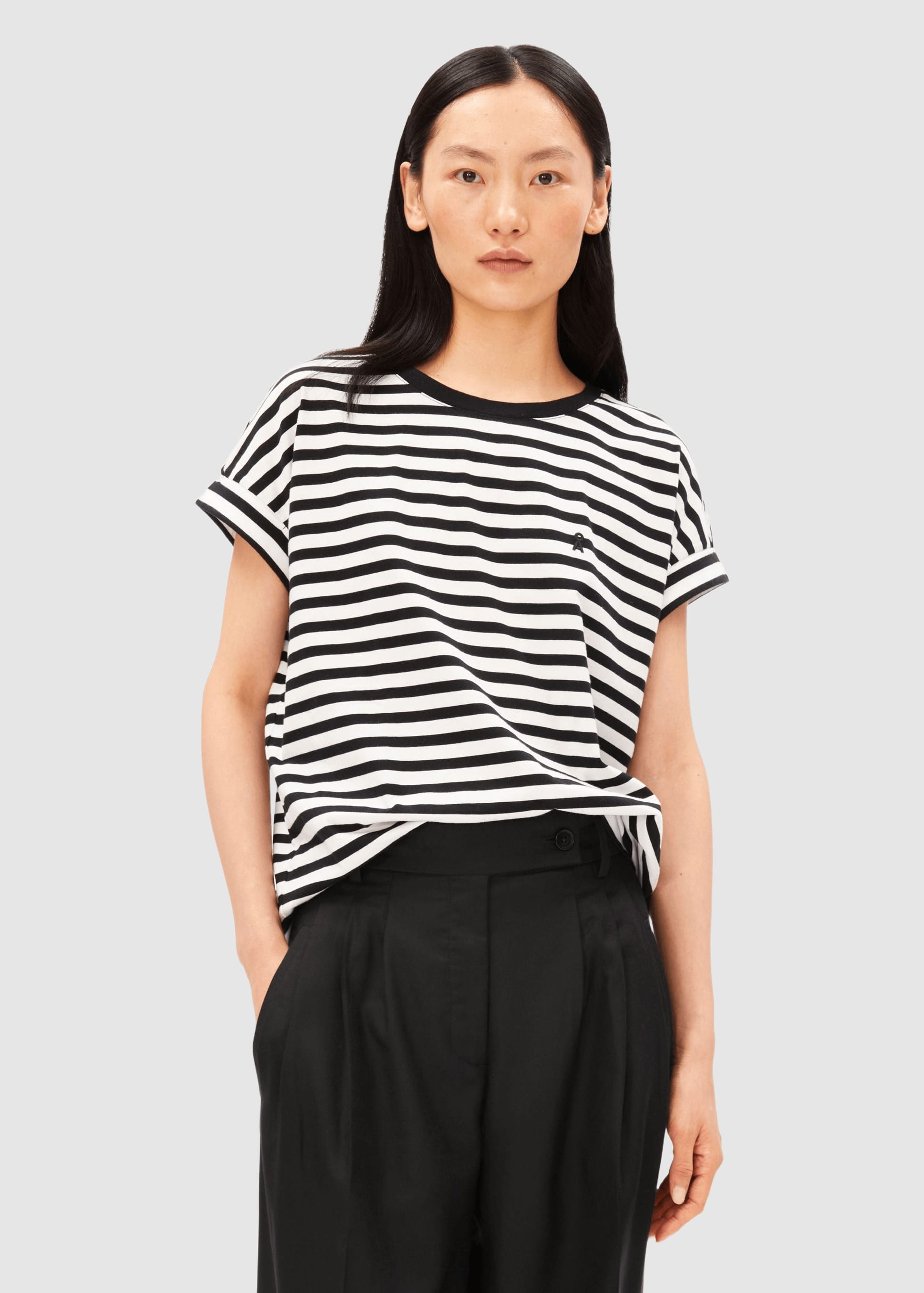armedangels-idaara-stripe-t-shirt-white-black-1.jpeg Idaara Stripe T-Shirt White-Black