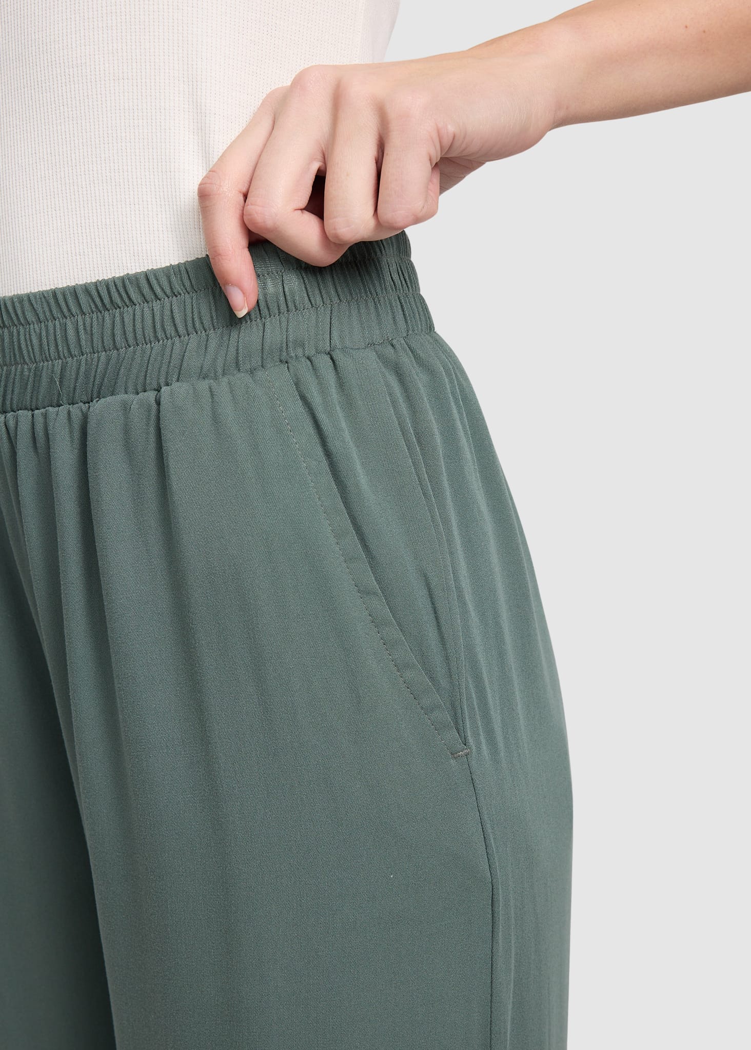 Wide Leg Viscose Pants Bottle Wide Leg Viscose Pants Bottle