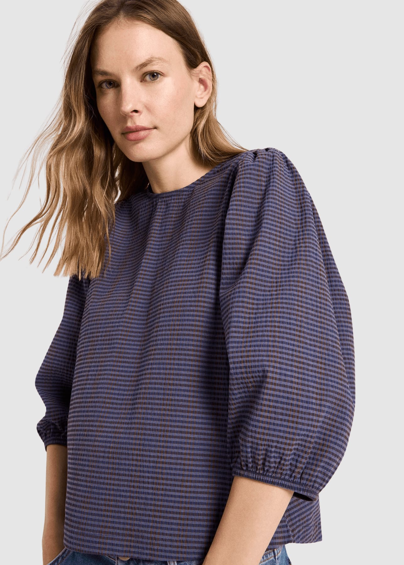 lanius-koeln-bluse-ocs-blue-brown-2.jpeg Bluse Ocs Blue / Brown