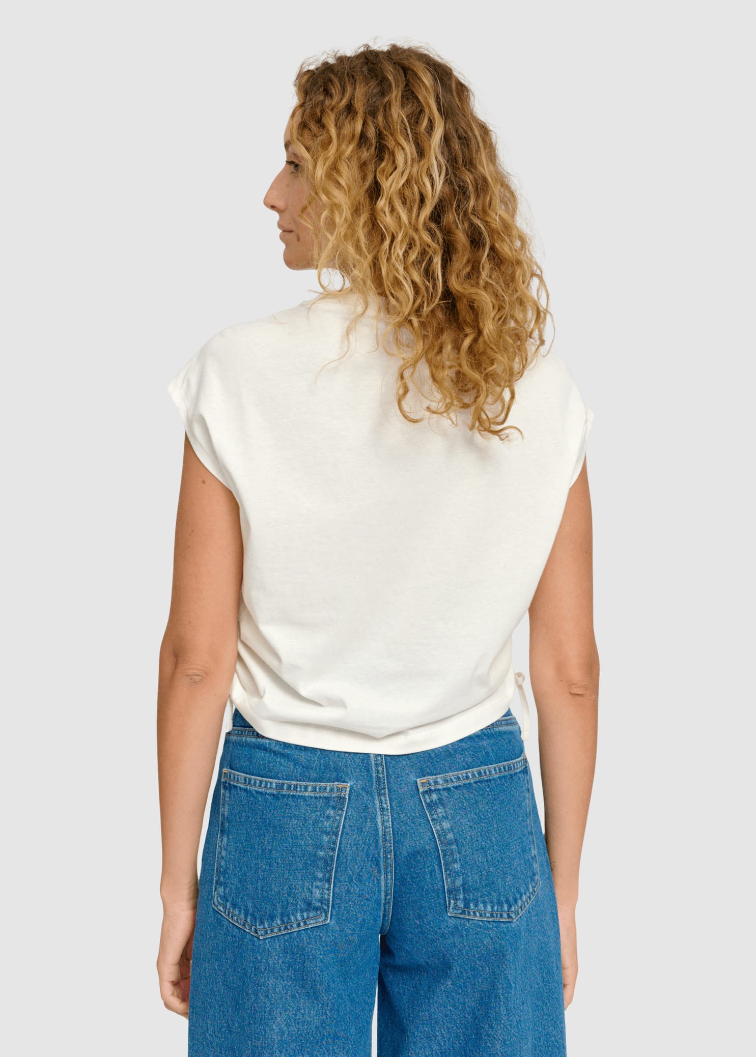 Tie Detail T-Shirt Offwhite