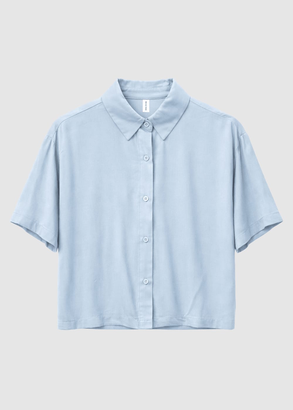 Short Sleeve Viscose Shirt Pastel Blue