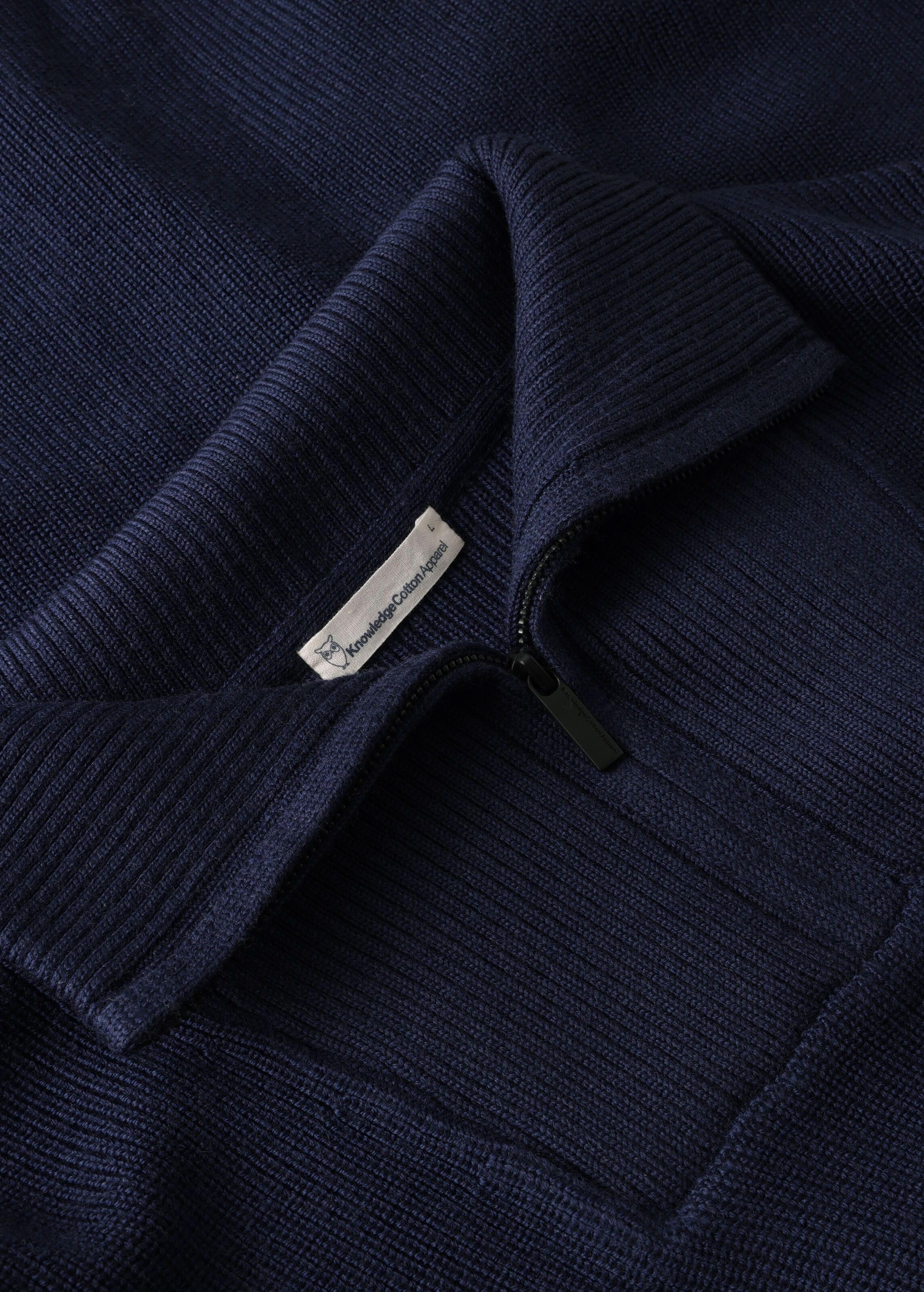 knowledge-cotton-apparel-merino-half-zip-sweater-total-eclipse-7.jpeg Merino Half Zip Sweater Total Eclipse