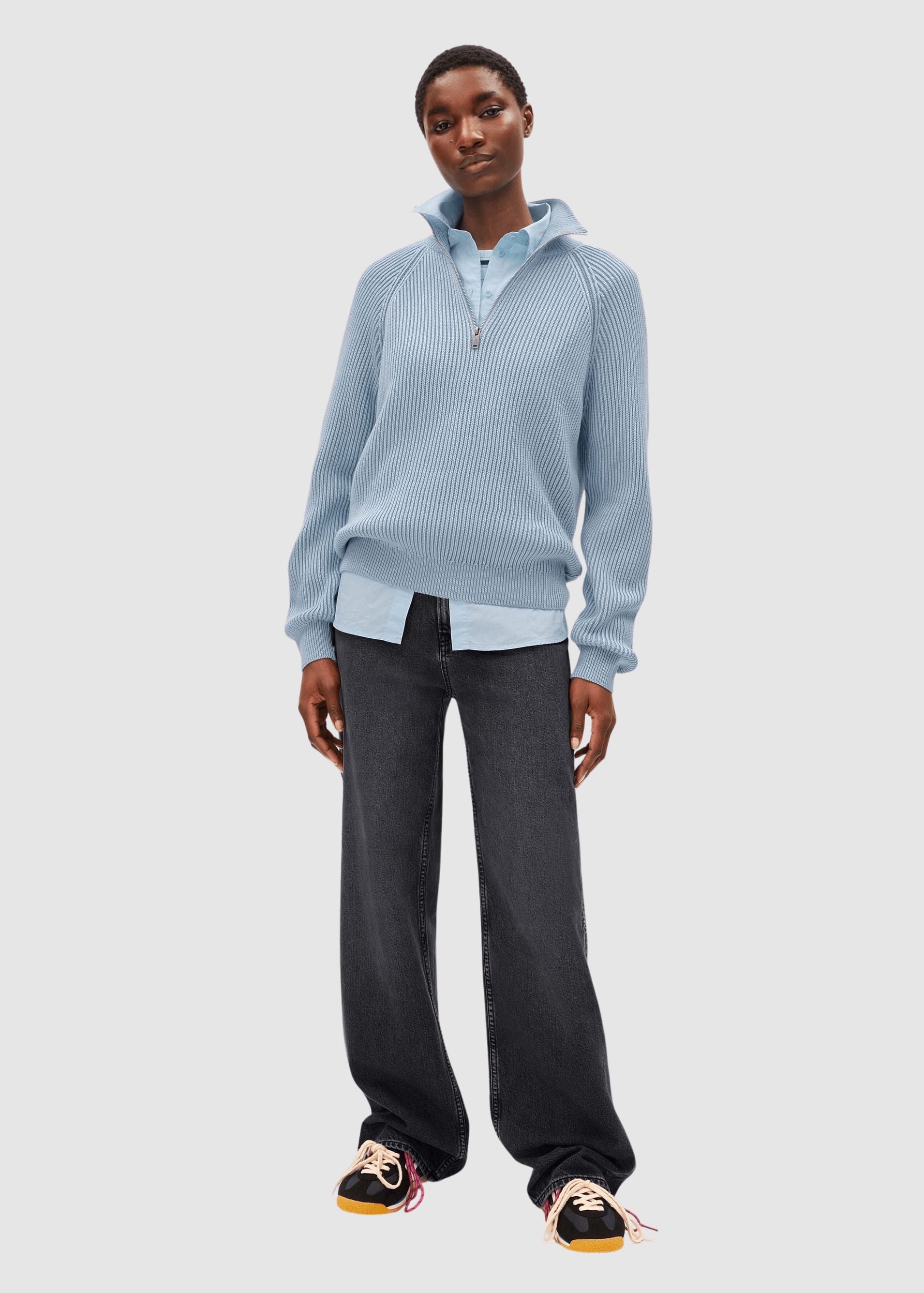 Troyer Vanisé Knit Sweater Blue Glow-Dark Blue Glow Troyer Vanisé Knit Sweater Blue Glow-Dark Blue Glow