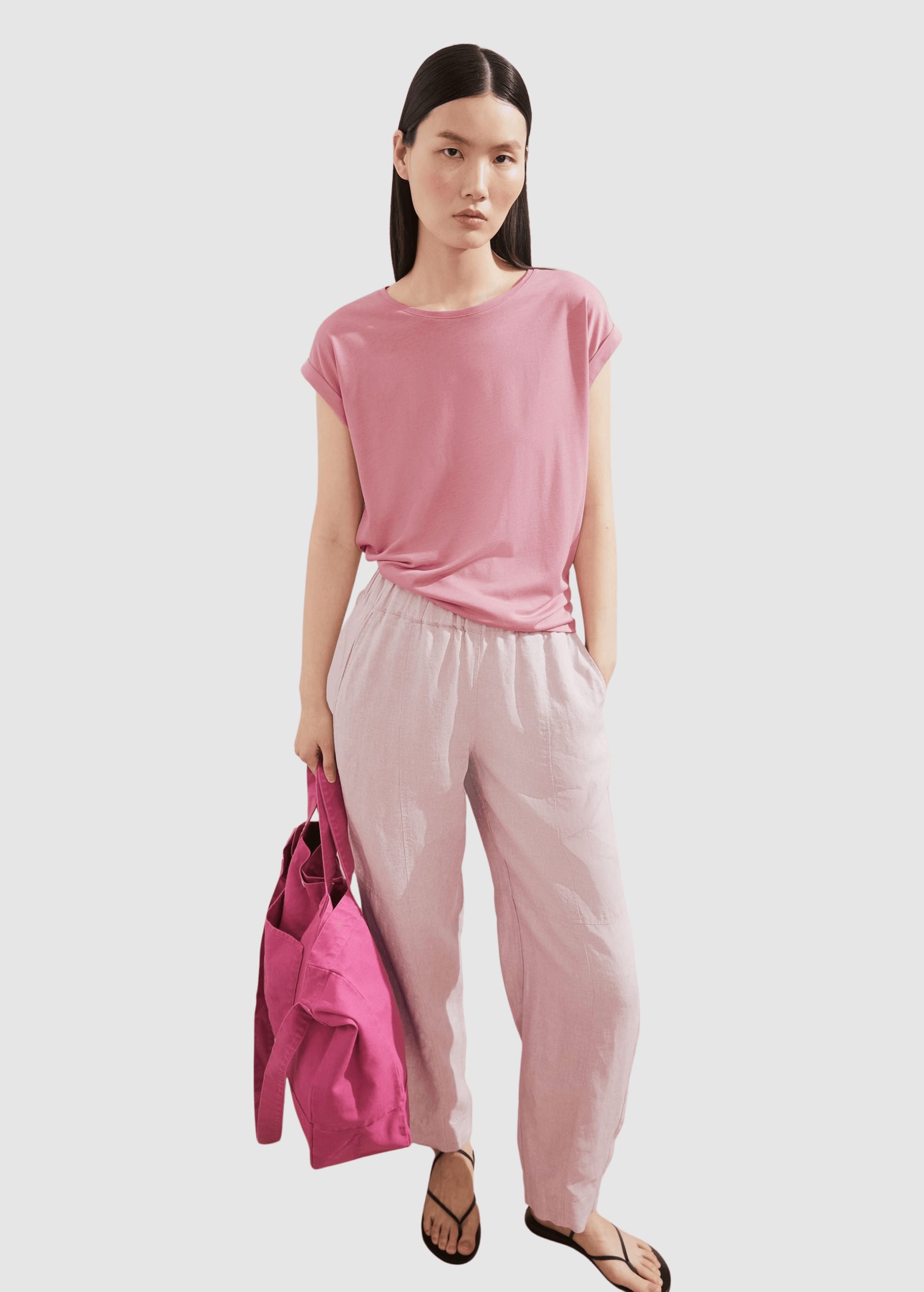 Jilaana T-Shirt Washed Berry Jilaana T-Shirt Washed Berry