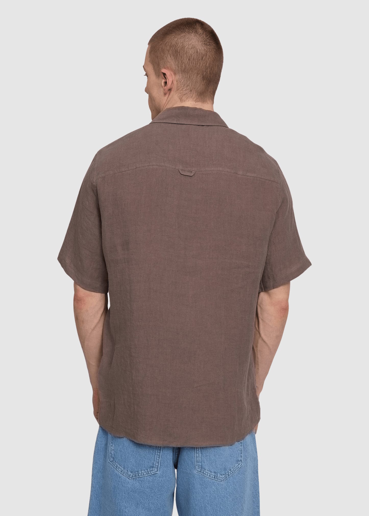 Shortsleeve Linen Shirt Grey Brown Shortsleeve Linen Shirt Grey Brown