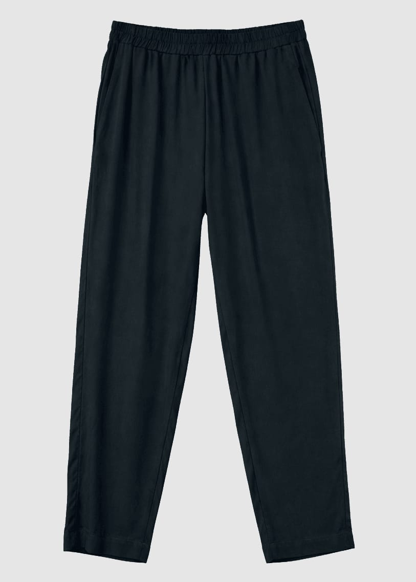 Straight Leg Viscose Pants Black Straight Leg Viscose Pants Black