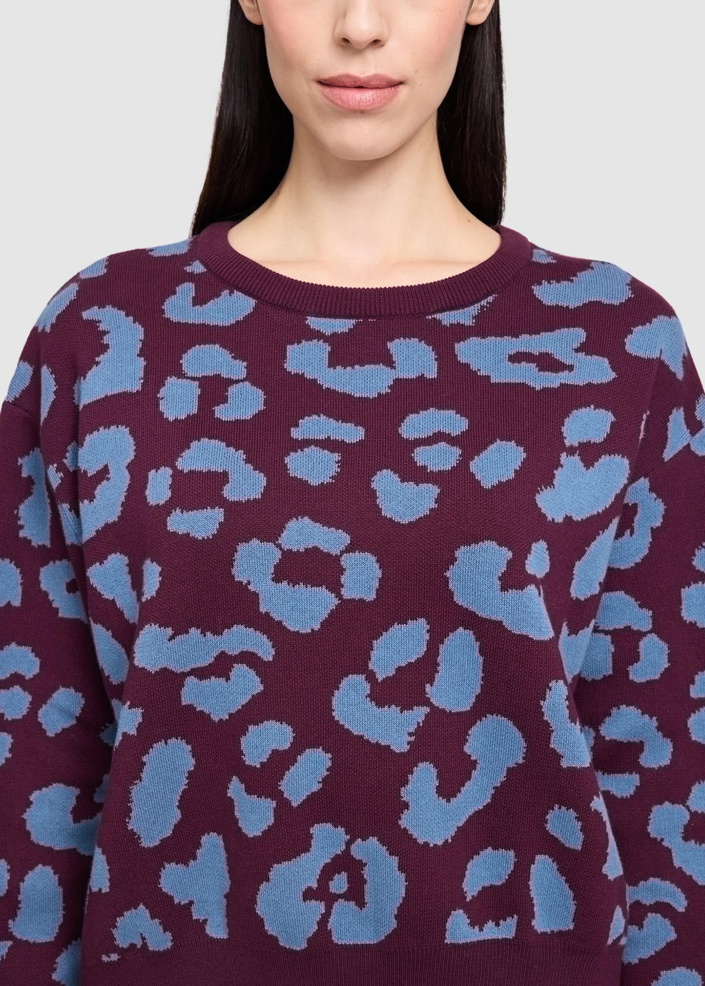 mazine-leo-jacquard-knit-jumper-burgundy-smoke-blue-5.jpeg Leo Jacquard Knit Jumper Burgundy Smoke Blue