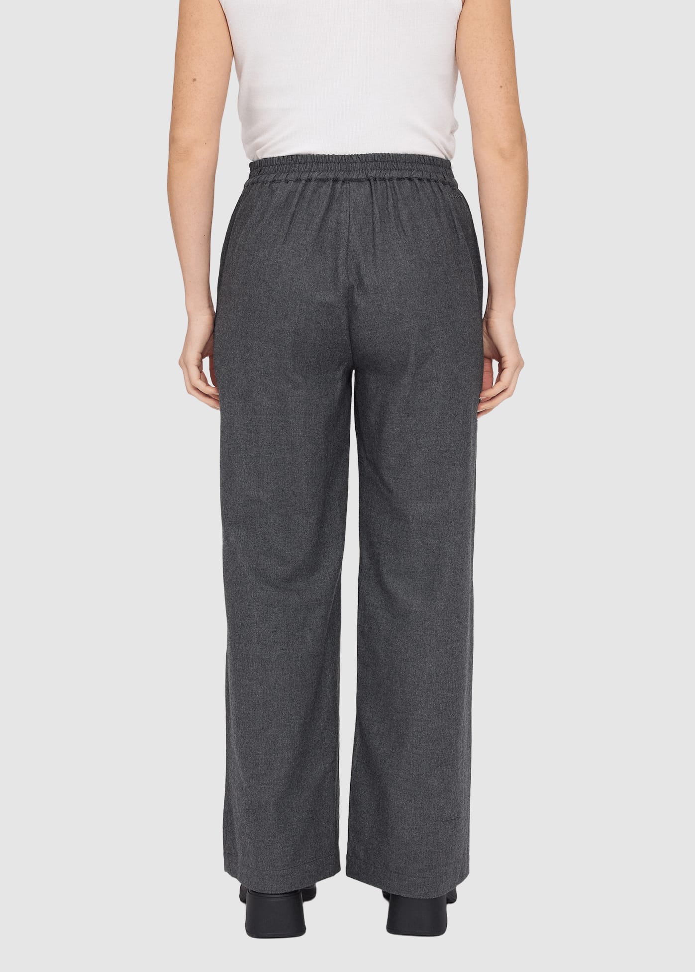 mazine-wide-leg-flannel-pants-anthracite-melange-2.jpeg Wide Leg Flannel Pants Anthracite Melange