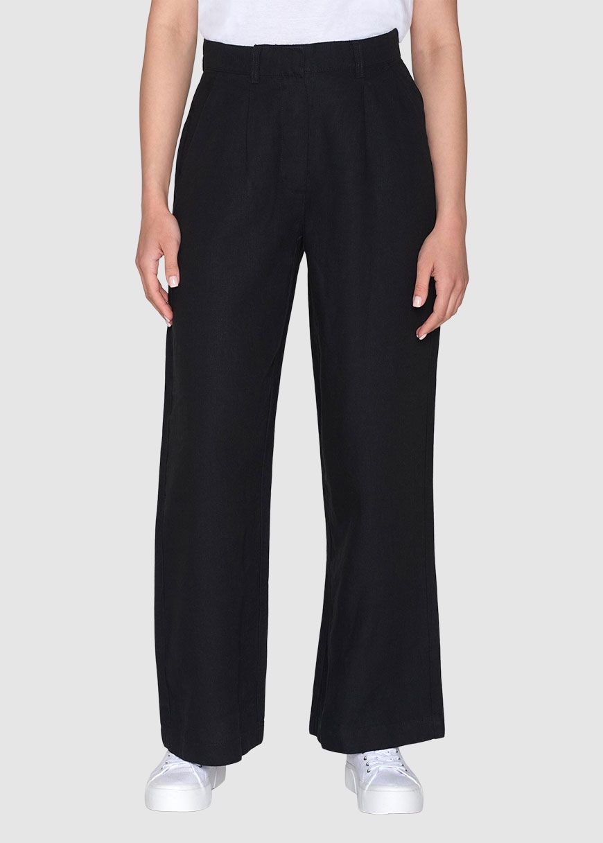 Posey Wide Mid-Rise Linen Pants