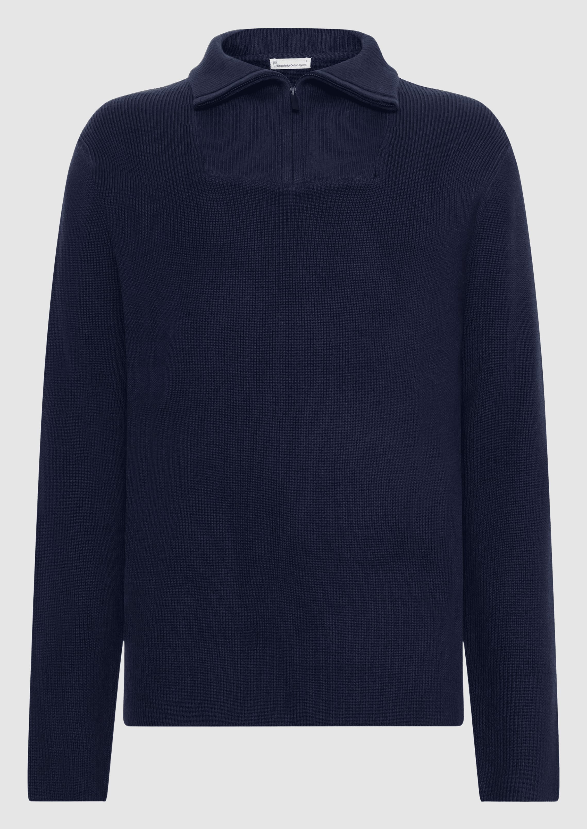knowledge-cotton-apparel-merino-half-zip-sweater-total-eclipse-5.jpeg Merino Half Zip Sweater Total Eclipse