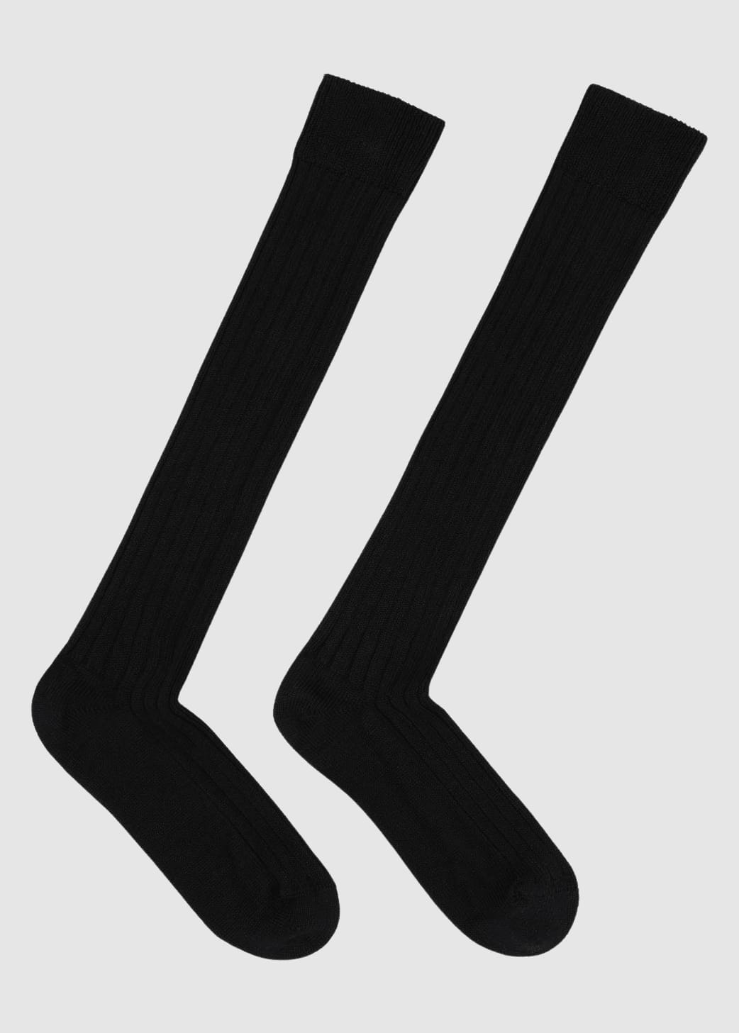 Kniestrümpfe Mit Rippe Black