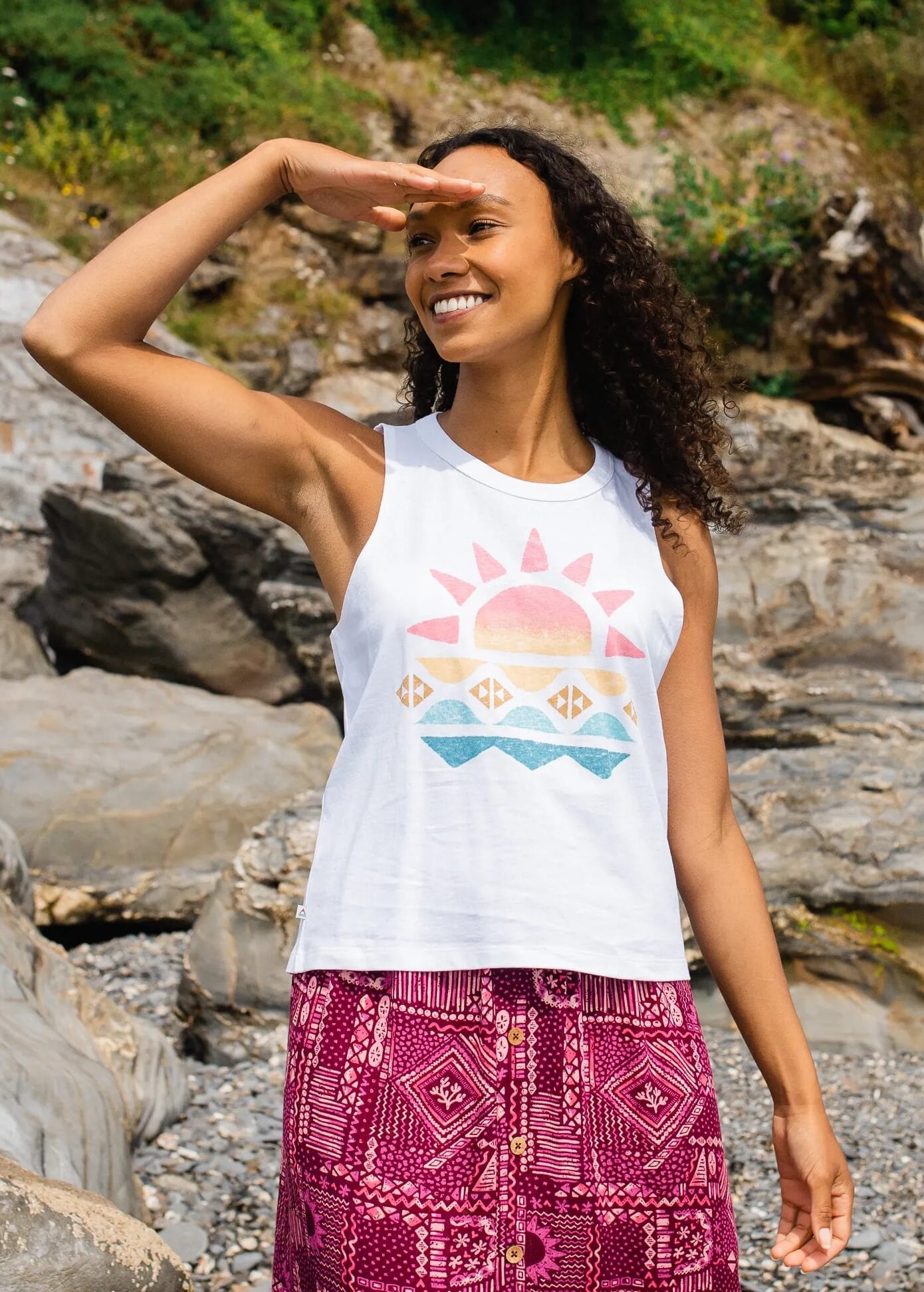 Sunray Recycled Cotton Vest White Sunray Recycled Cotton Vest White