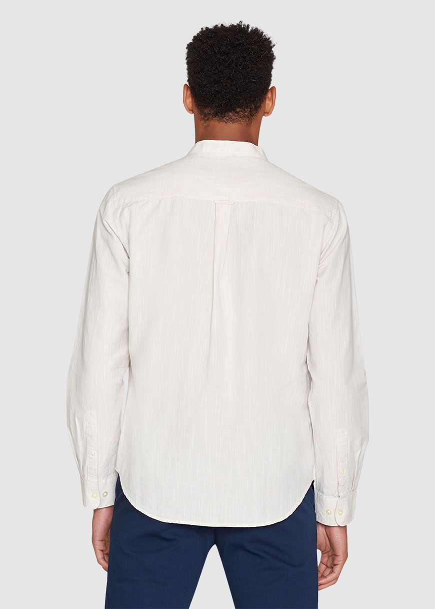 Regular Linen Stand Collar Shirt