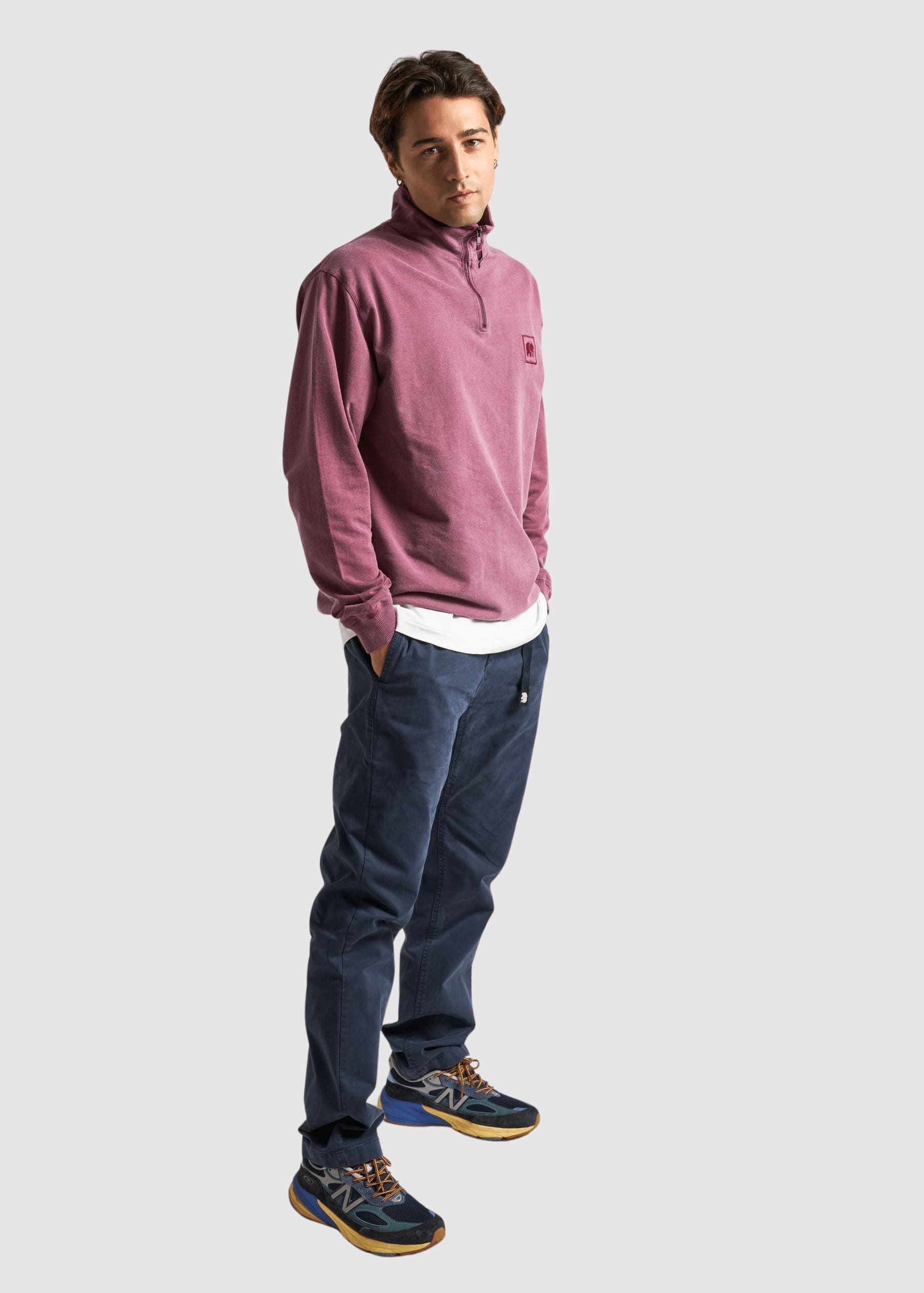 Sauce Pigment Dyed Quarter Zip Sweater Garnacha Red Sauce Pigment Dyed Quarter Zip Sweater Garnacha Red