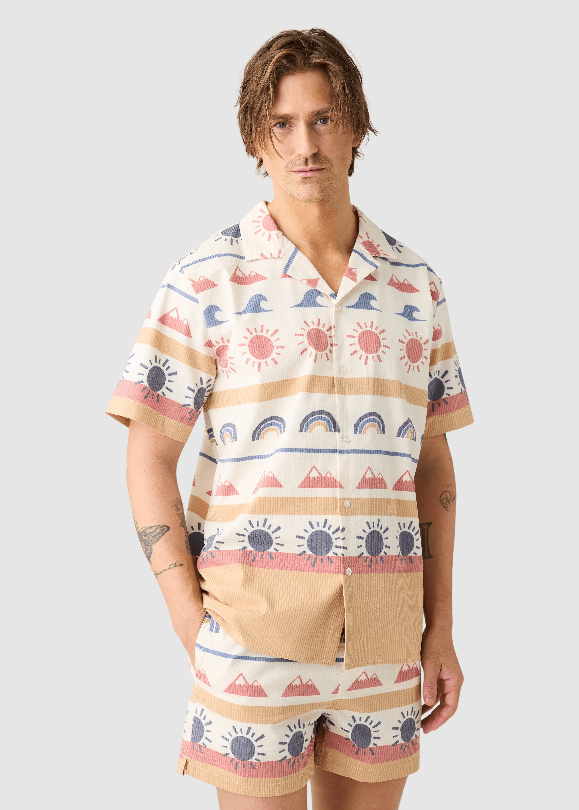 Relaxed Print Short Sleeve Shirt Multi Color Aop Relaxed Print Short Sleeve Shirt Multi Color Aop