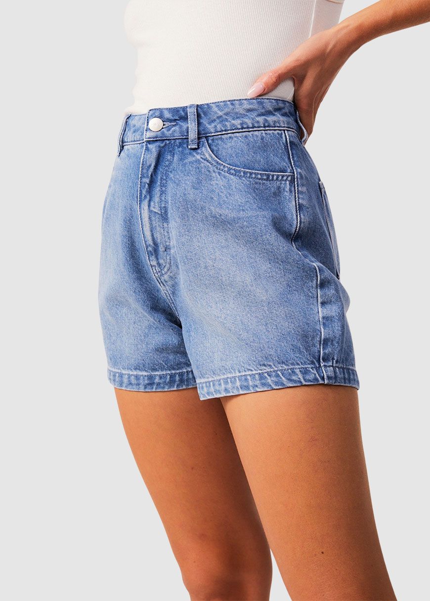 Seventy Three's Hemp Denim High Waisted Shorts