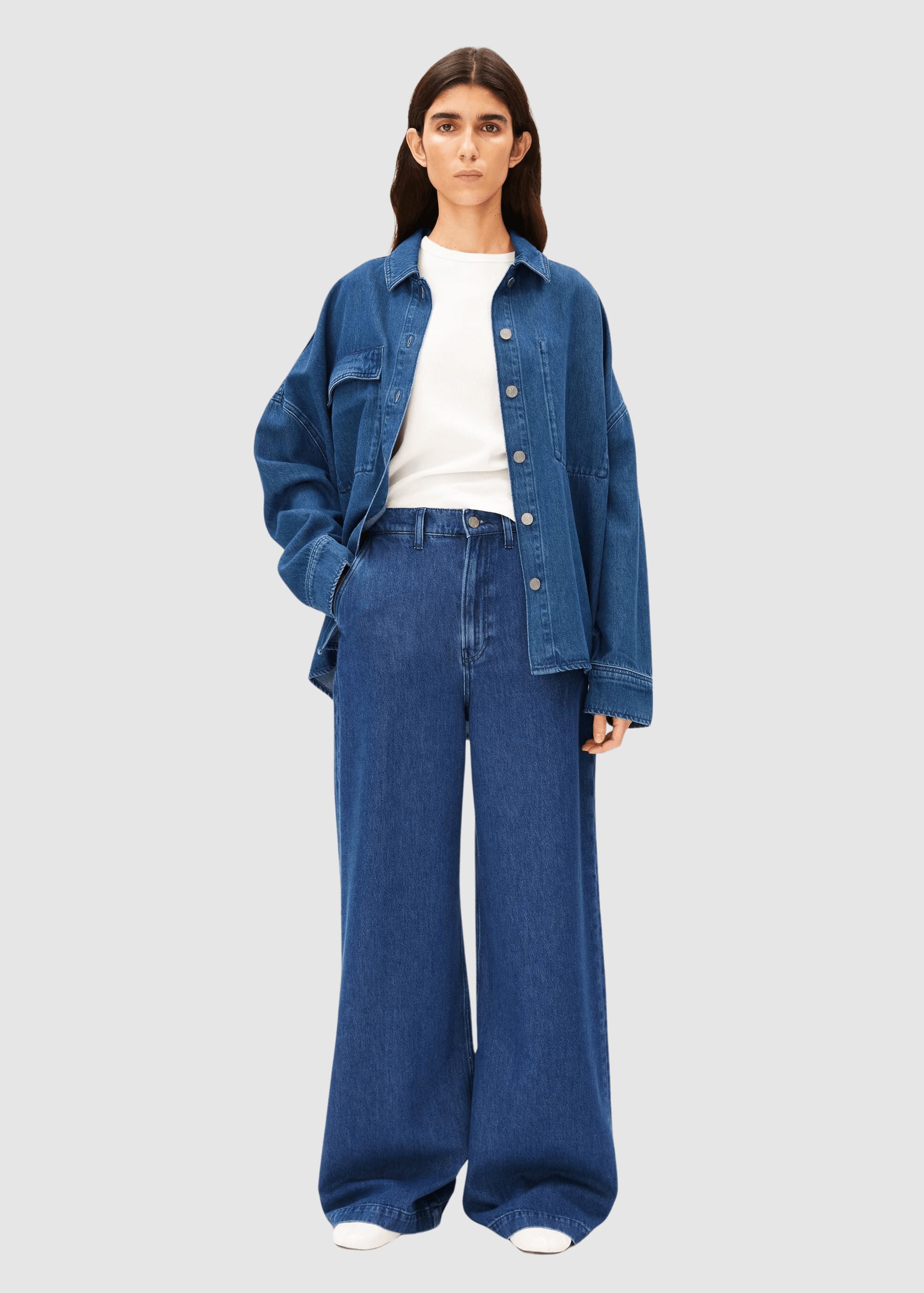 Wide Leg Denim Pant Bright Blue