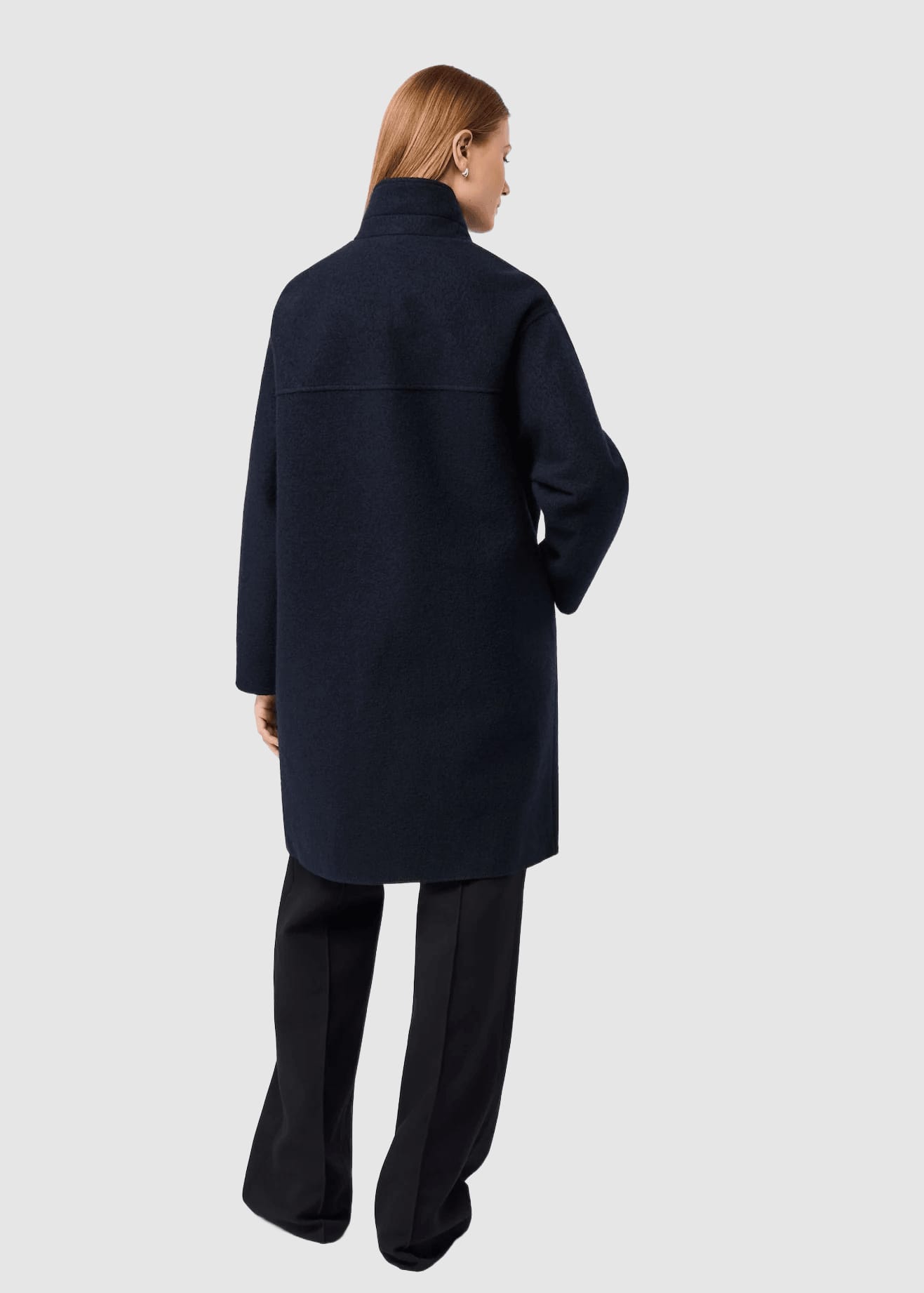 Kurzer Mantel Aus Walk Mit Membran Navy
