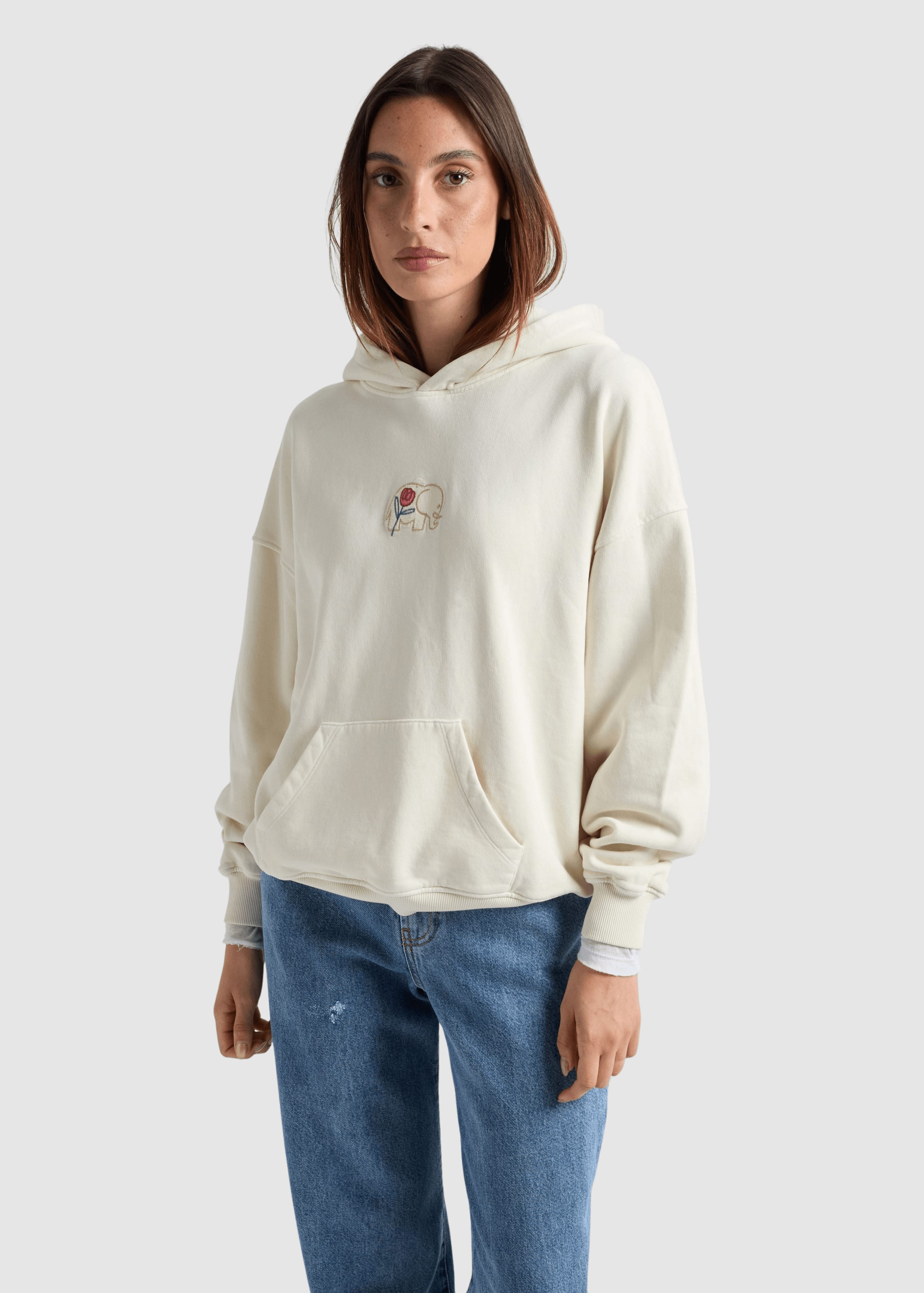 Women’s Crisantemo Hoodie Antique White