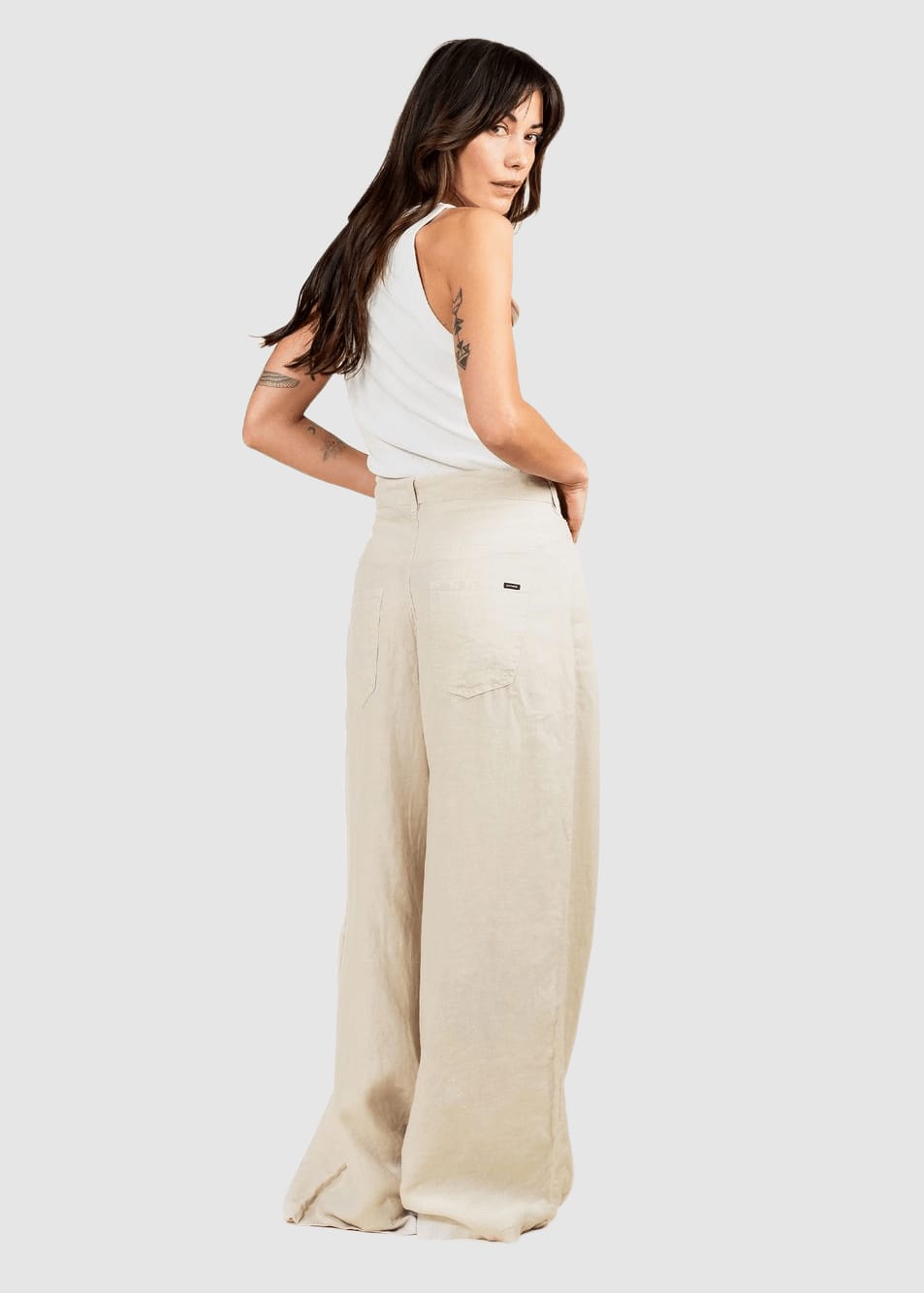 Loren Linen Pant Solid Oatmeal Loren Linen Pant Solid Oatmeal