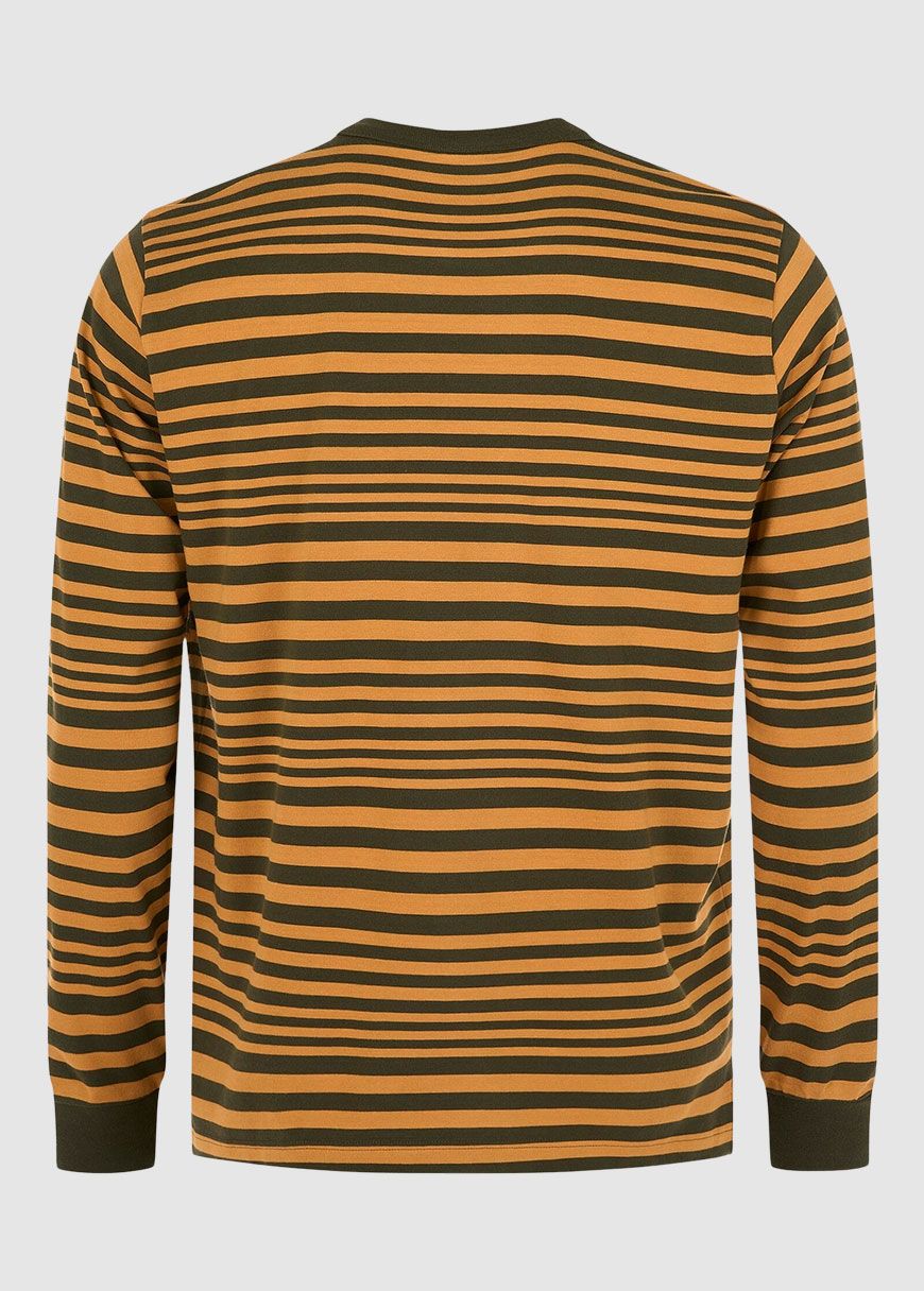 Regular Long Sleeve Cotton Striped O-Neck T-Shirt
