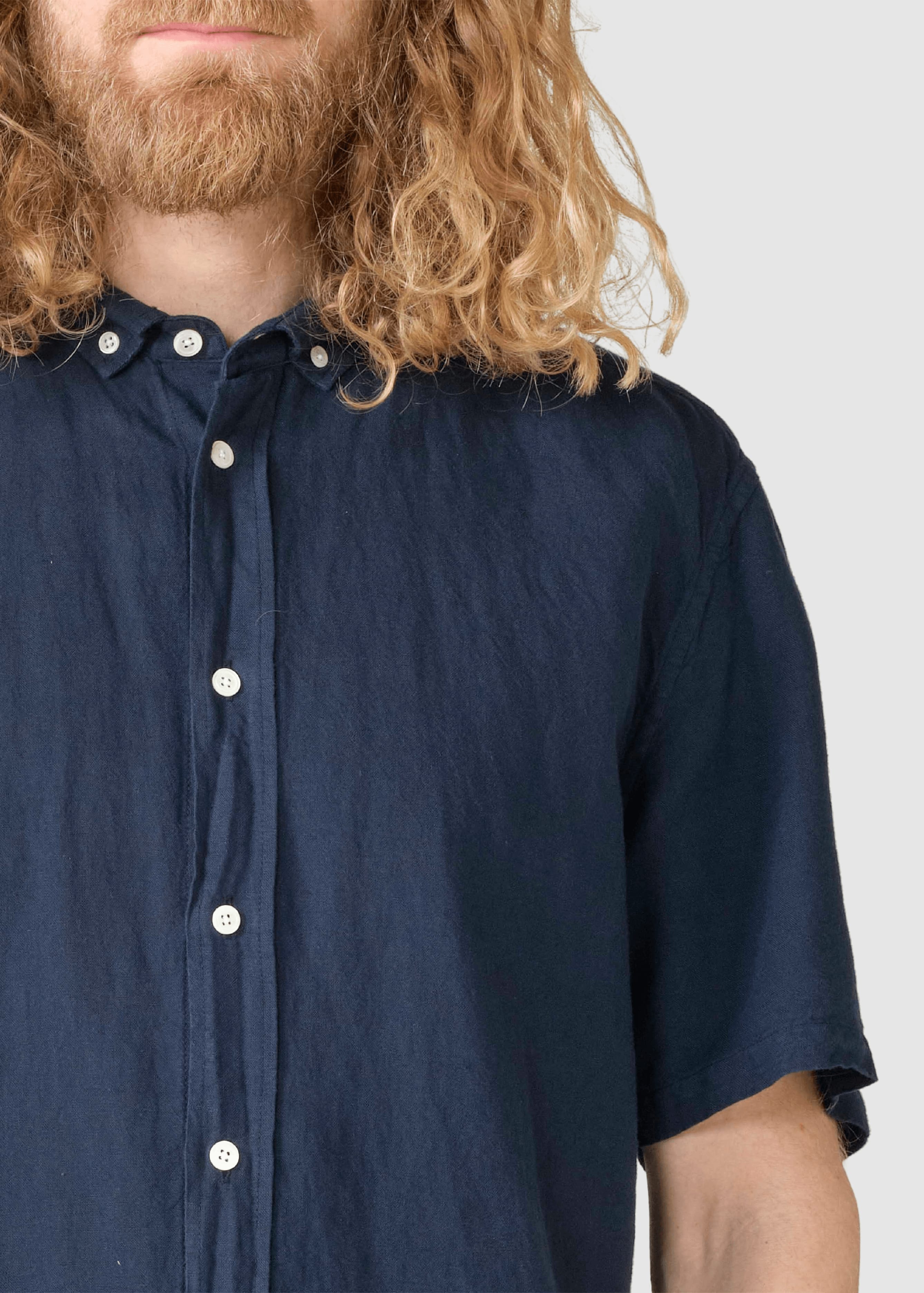 Mikkel Linen Shirt Ocs Navy Mikkel Linen Shirt Ocs Navy