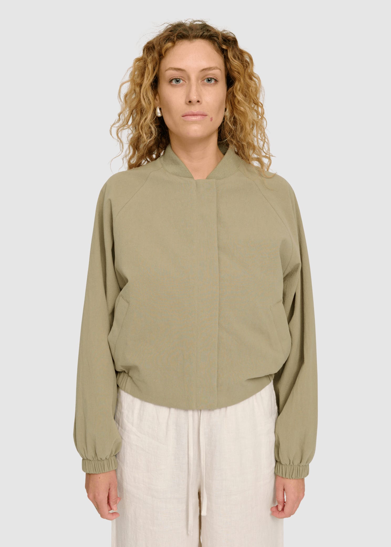 Short Cotton Bomber Sea Green Short Cotton Bomber Sea Green
