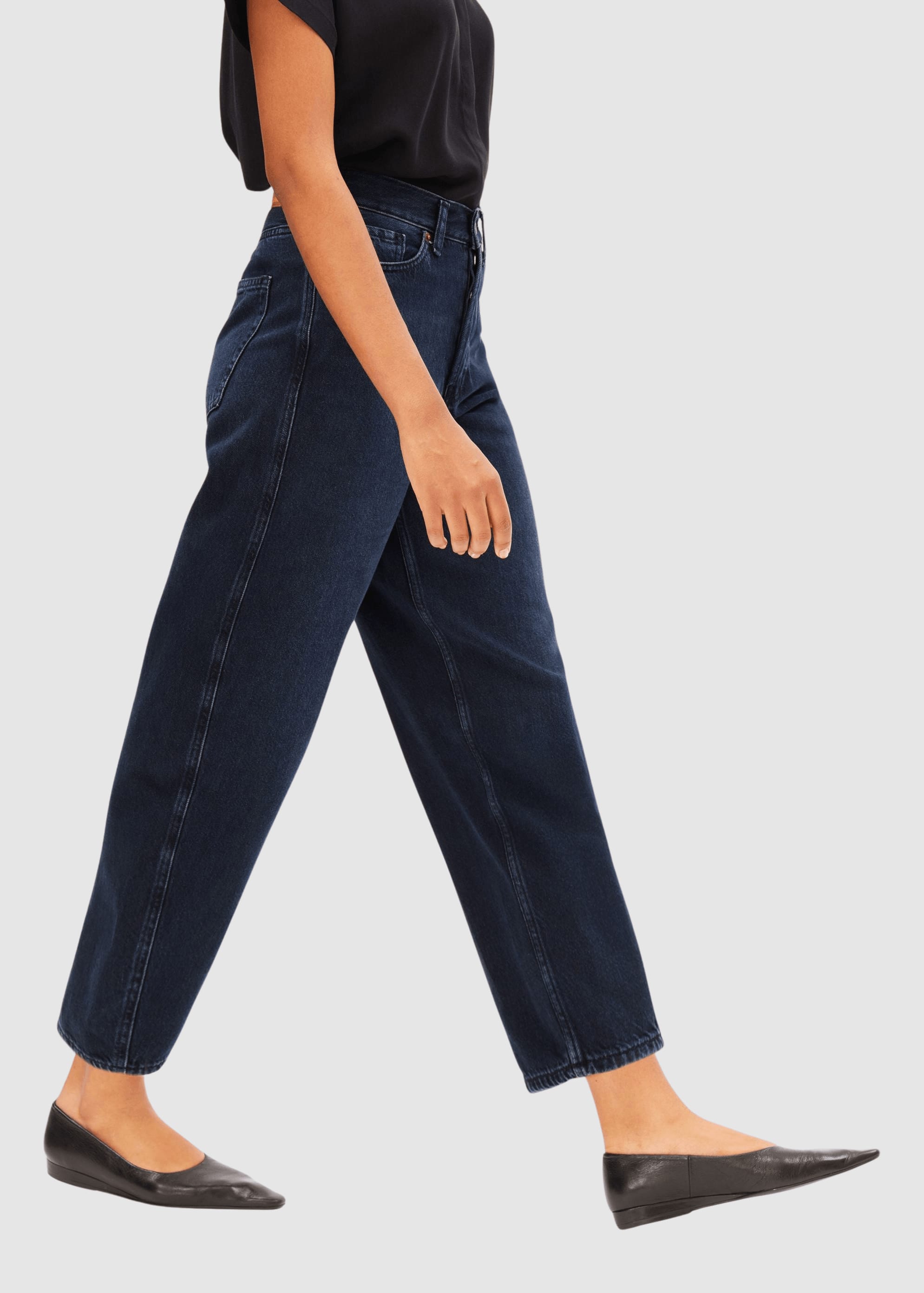 Baarly High Waist Barrel Jean Fluid Ink