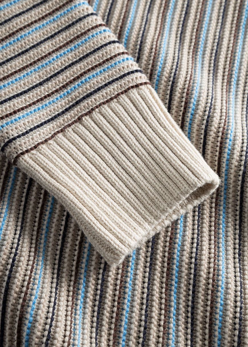 Cotton Striped Knitted Crew Neck Cotton Striped Knitted Crew Neck
