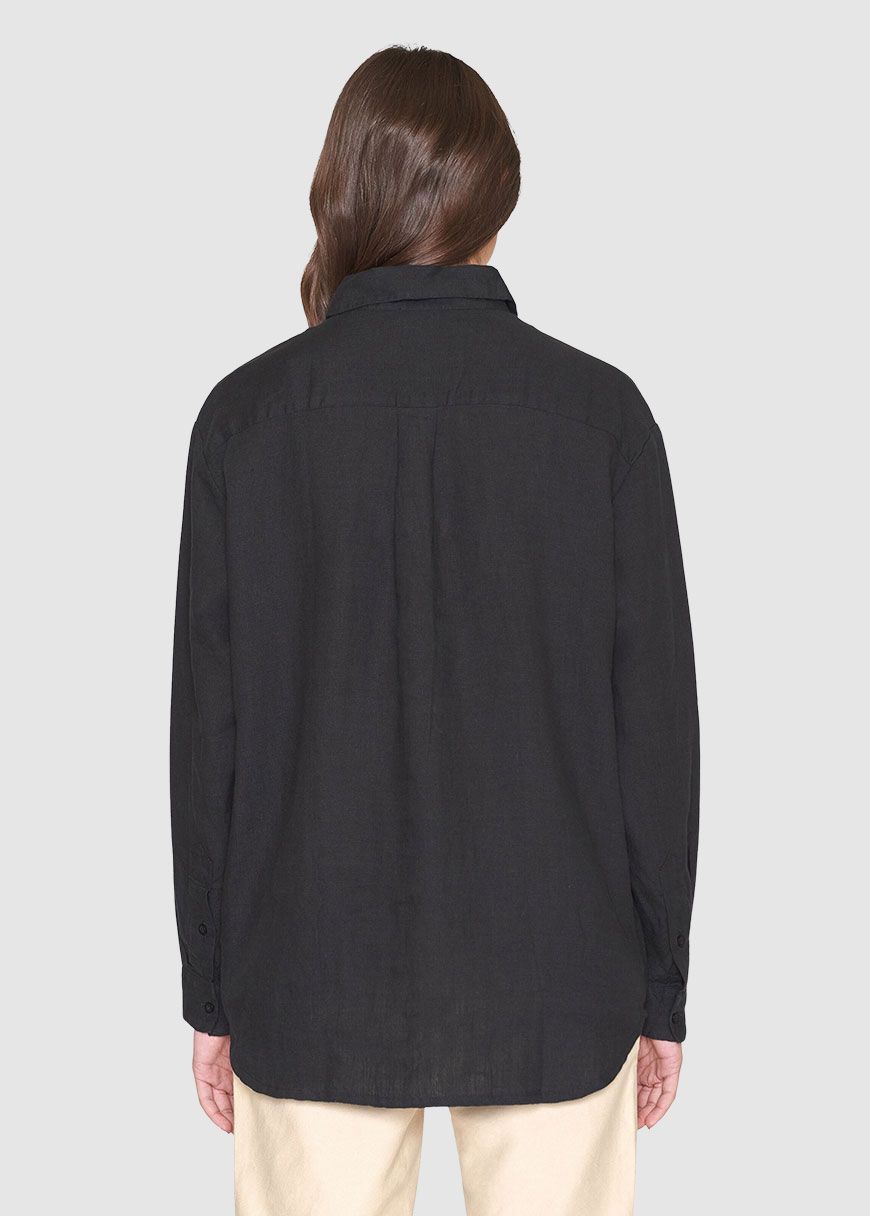 knowledge_cotton_apparel_loose_linen_long_sleeved_shirt_SS_25_KCA_2090040_1300_Black_Jet_2_33d1b61049 Loose Linen Long Sleeved Shirt
