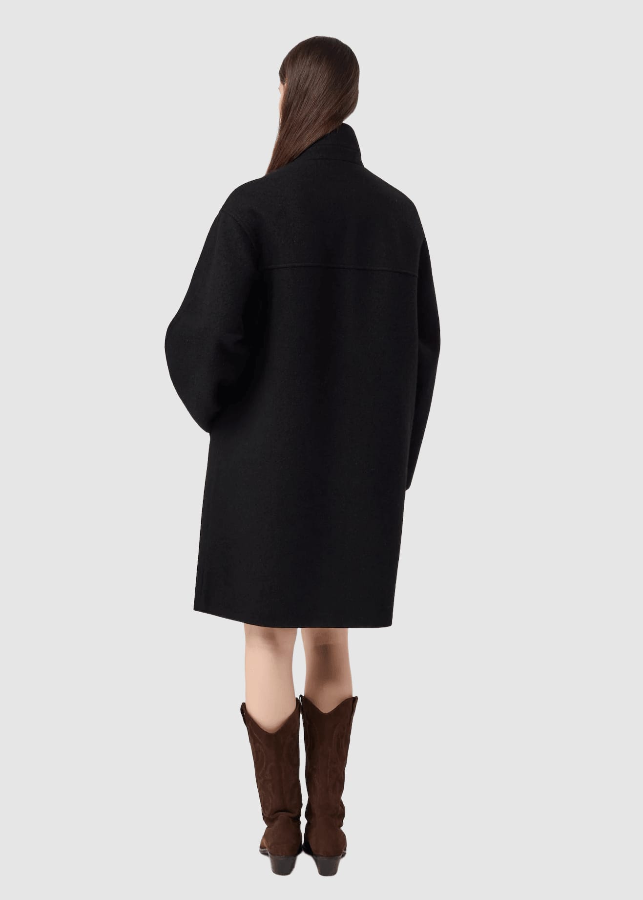 Kurzer Mantel Aus Walk Mit Membran Black